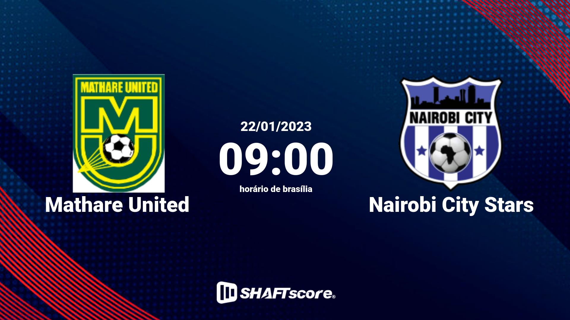 Estatísticas do jogo Mathare United vs Nairobi City Stars 22.01 09:00