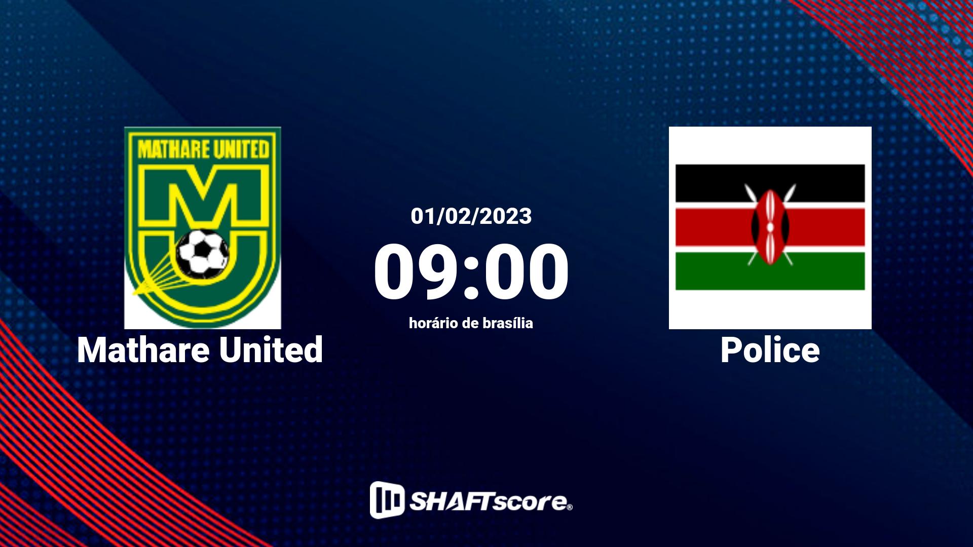 Estatísticas do jogo Mathare United vs Police 01.02 09:00