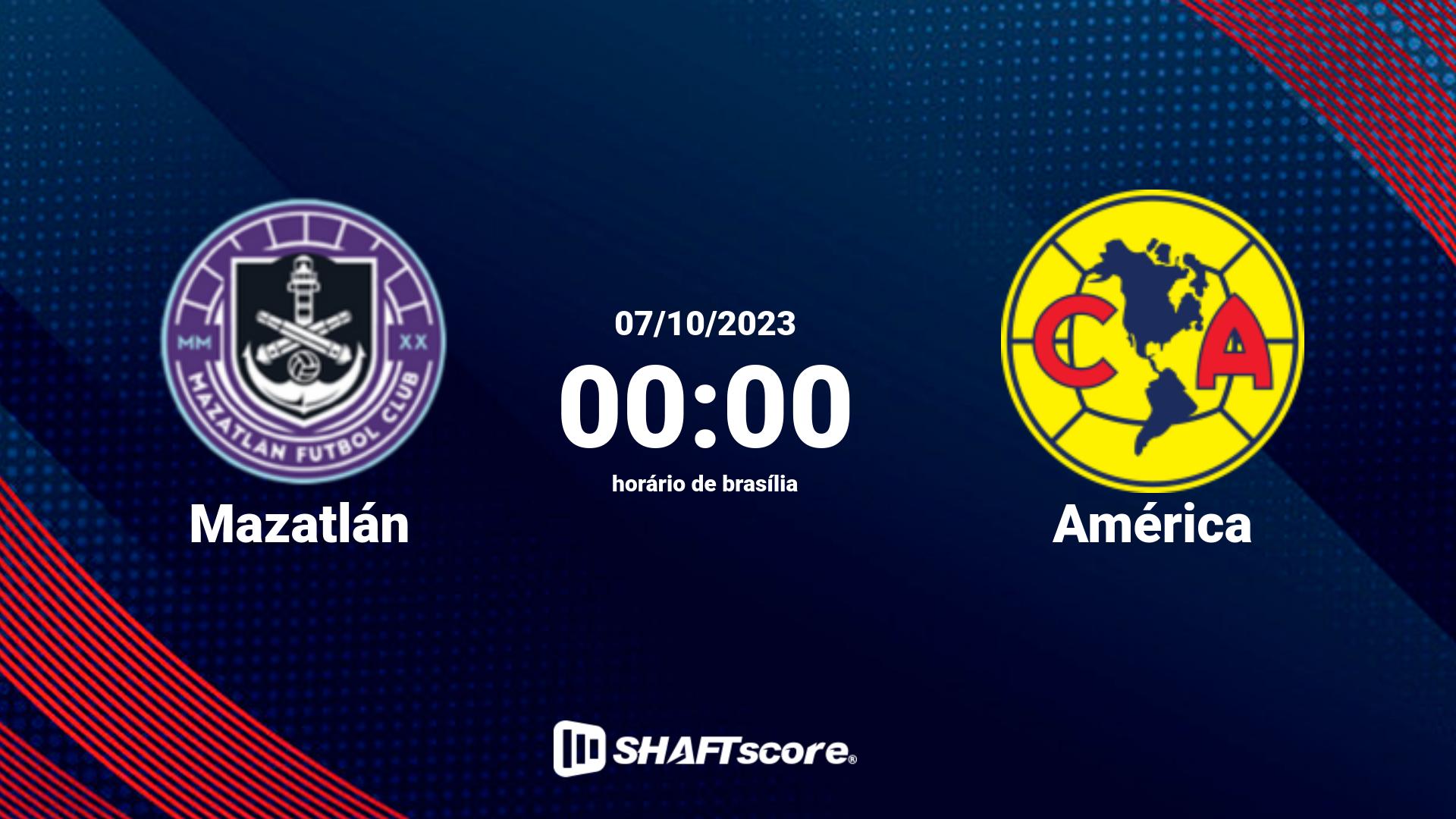 Estatísticas do jogo Mazatlán vs América 07.10 00:00