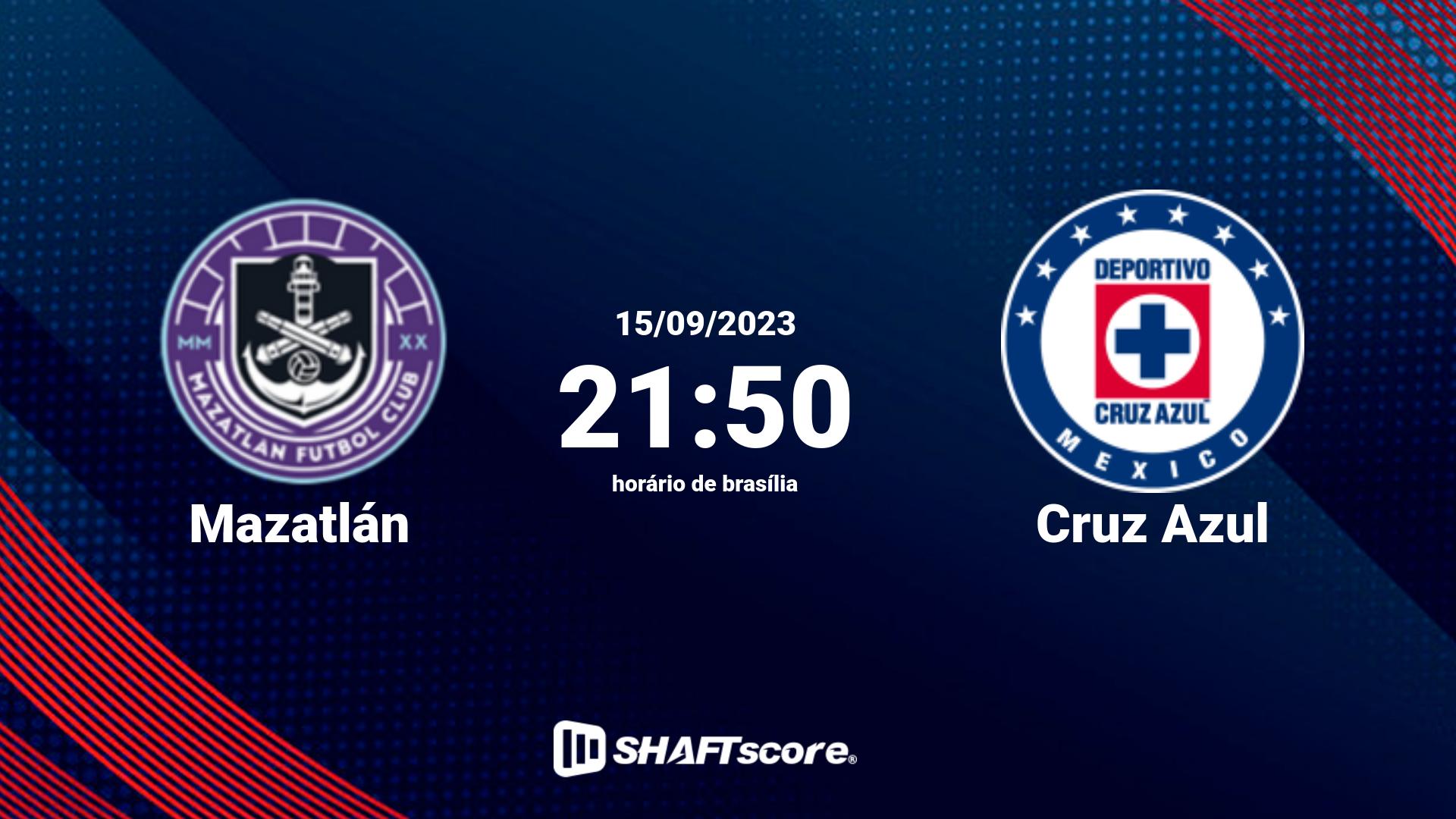 Estatísticas do jogo Mazatlán vs Cruz Azul 15.09 21:50