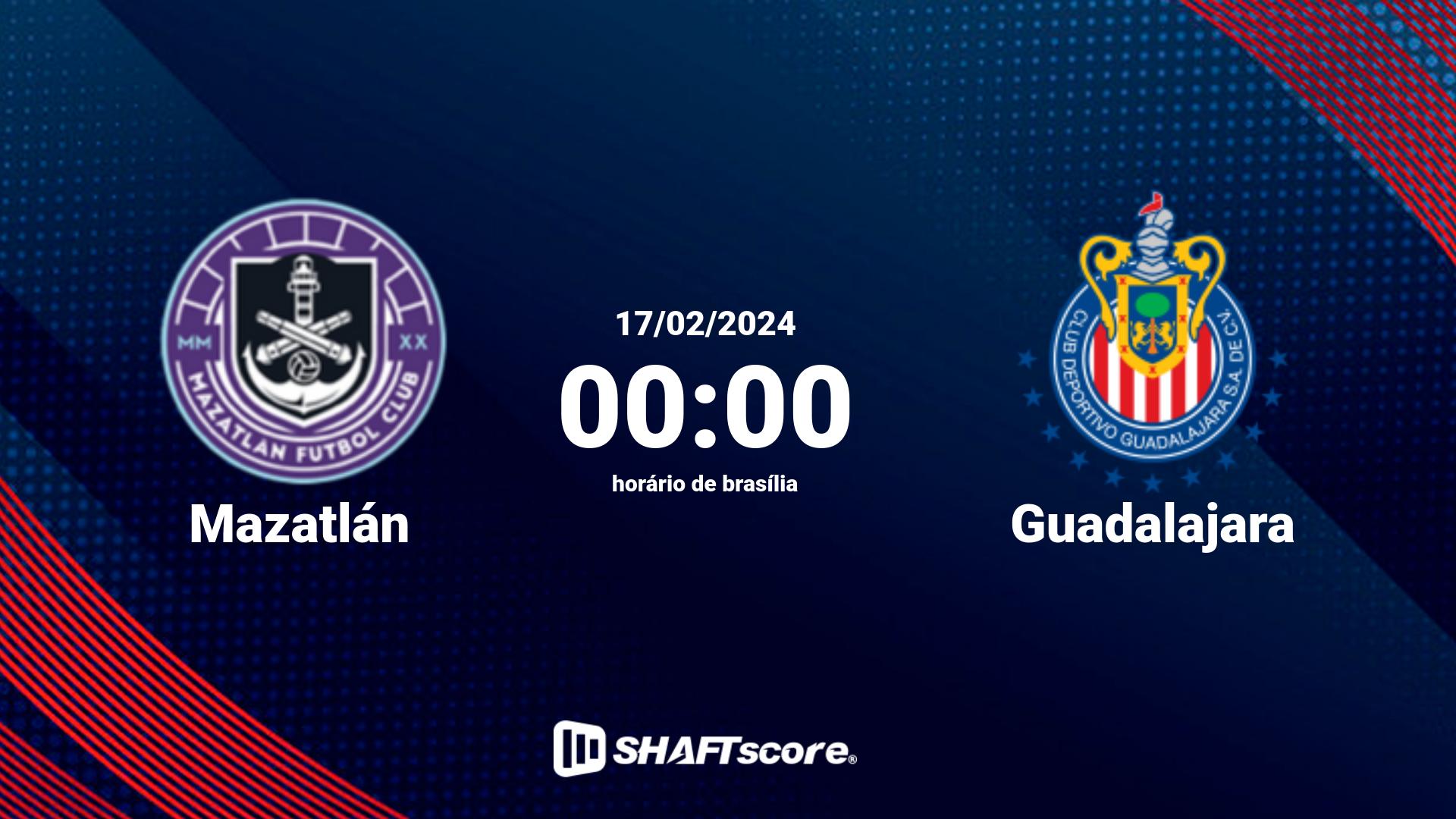 Estatísticas do jogo Mazatlán vs Guadalajara 17.02 00:00