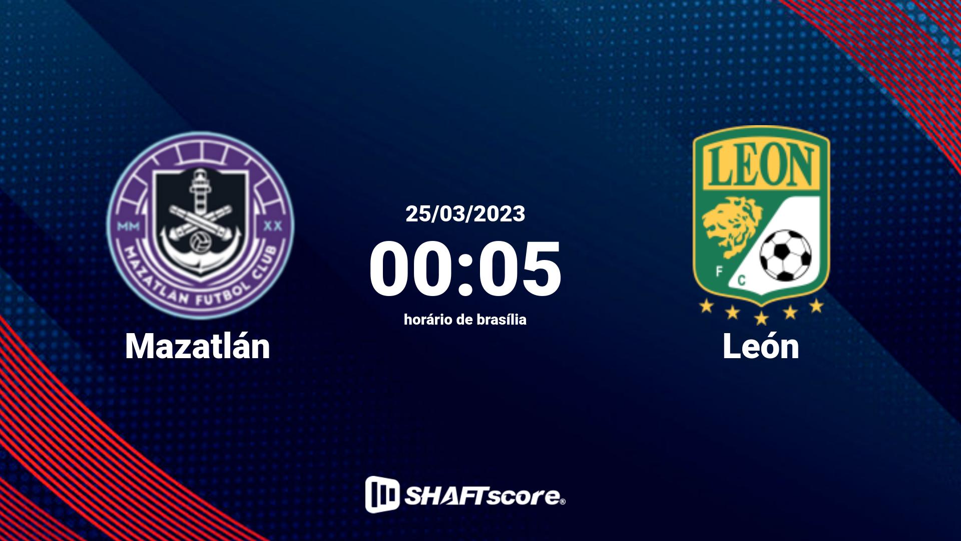 Estatísticas do jogo Mazatlán vs León 25.03 00:05