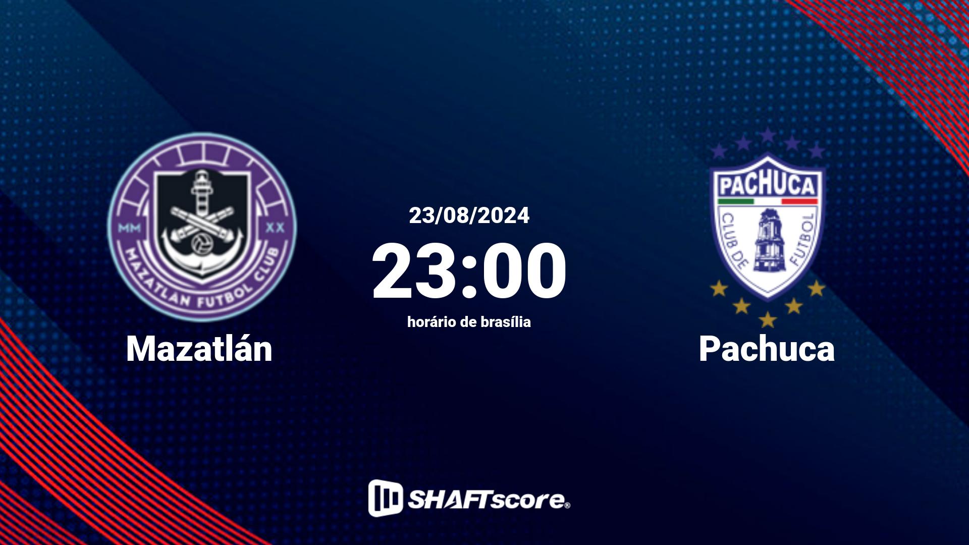 Estatísticas do jogo Mazatlán vs Pachuca 23.08 23:00