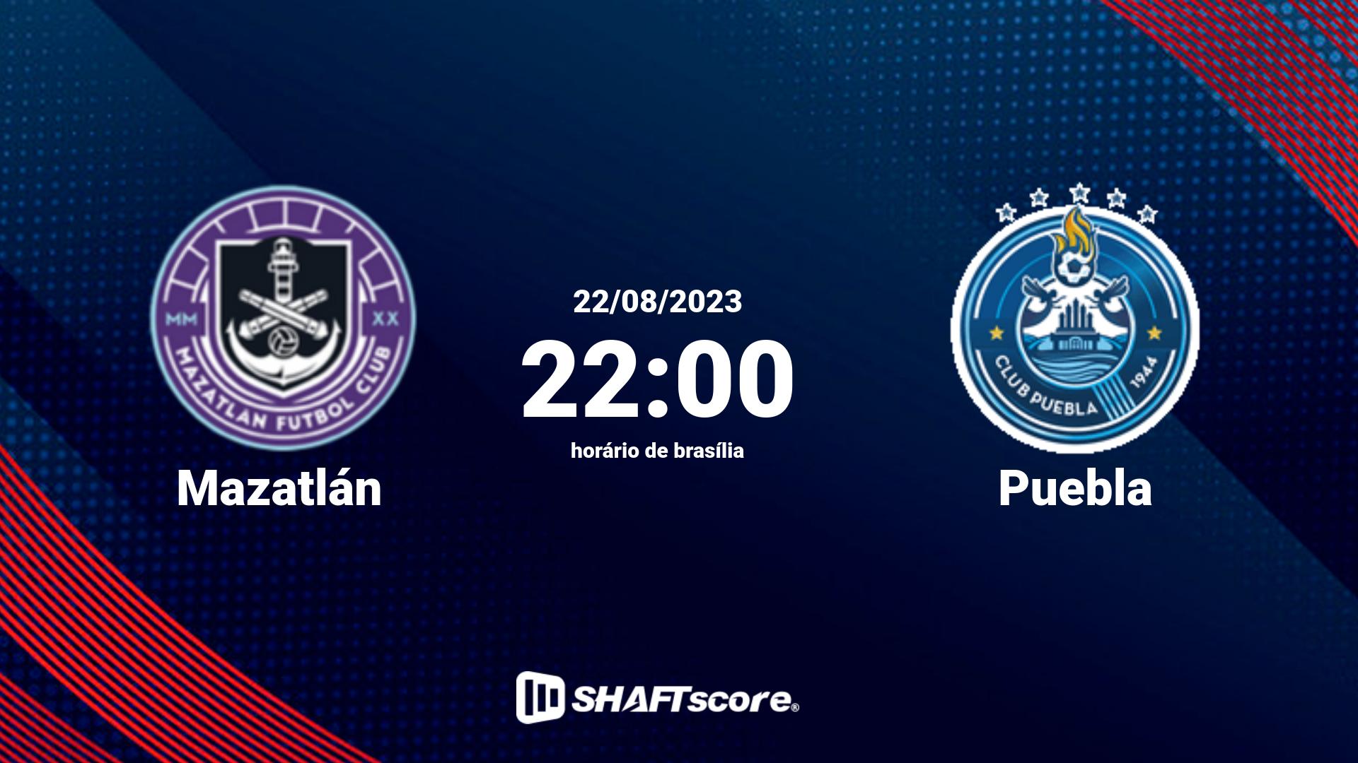 Estatísticas do jogo Mazatlán vs Puebla 22.08 22:00