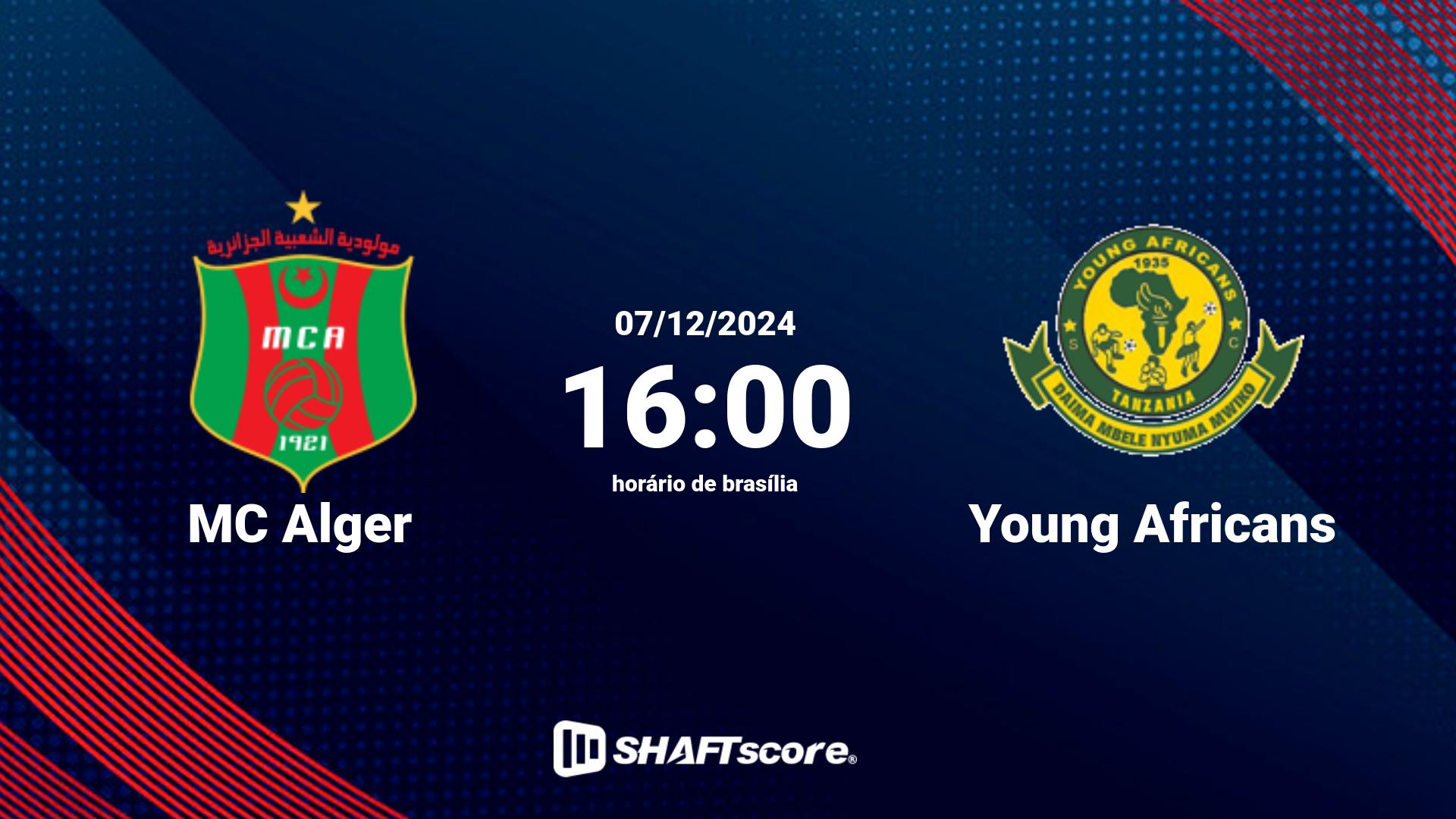 Estatísticas do jogo MC Alger vs Young Africans 07.12 16:00