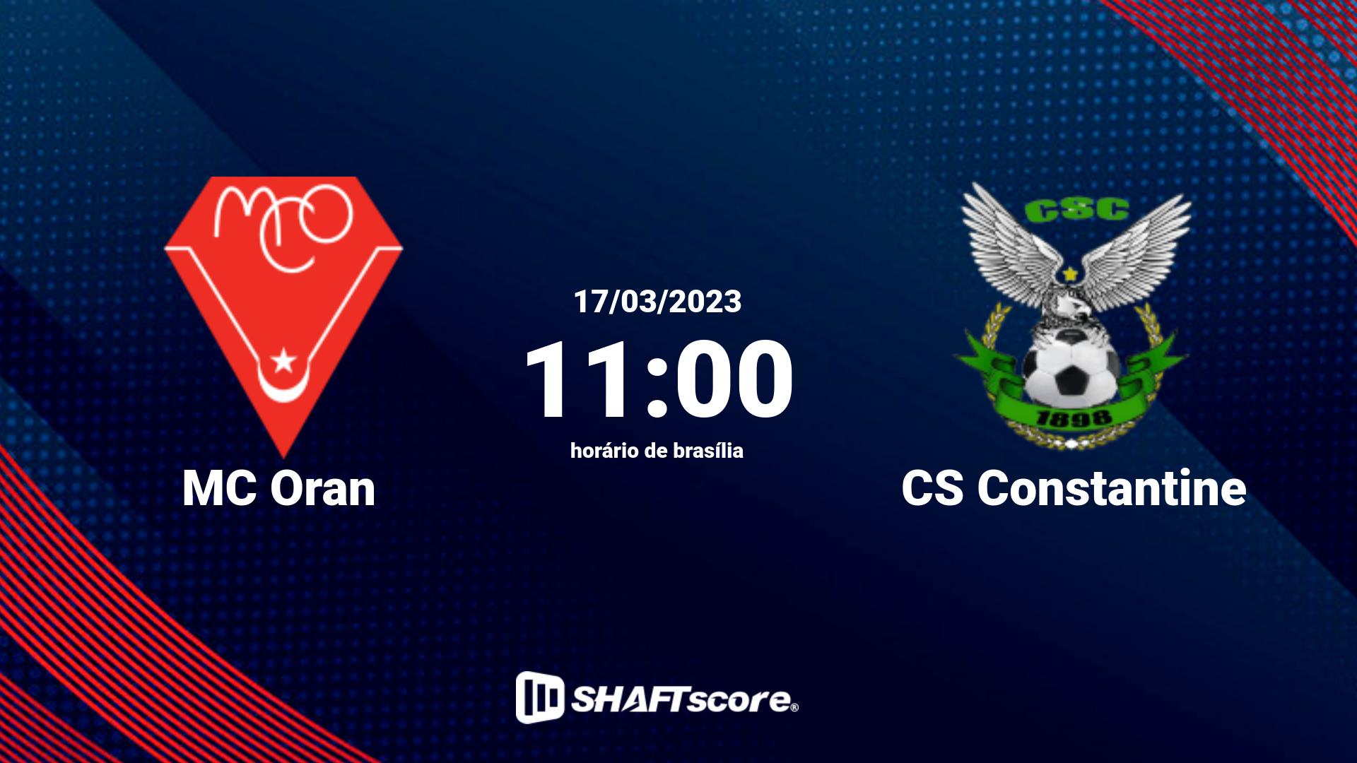 Estatísticas do jogo MC Oran vs CS Constantine 17.03 11:00