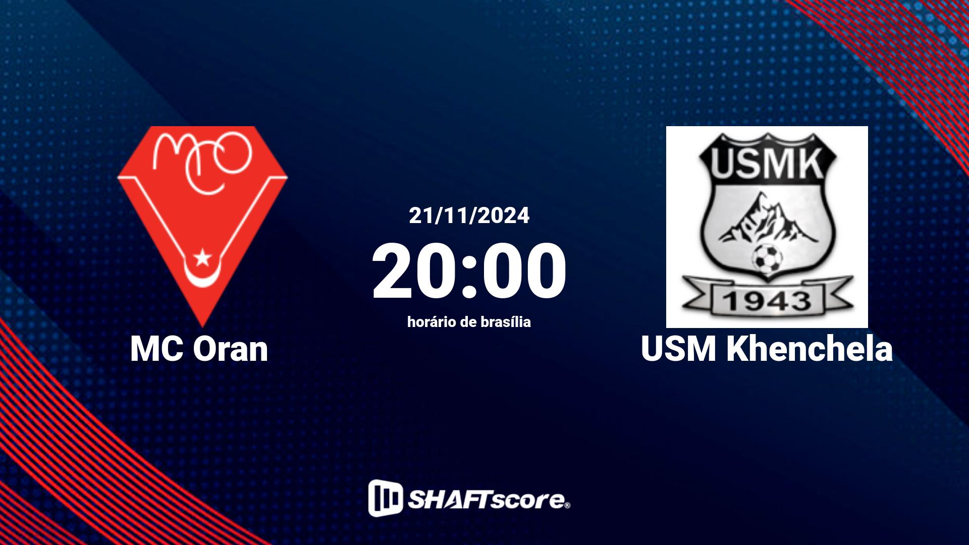 Estatísticas do jogo MC Oran vs USM Khenchela 21.11 20:00