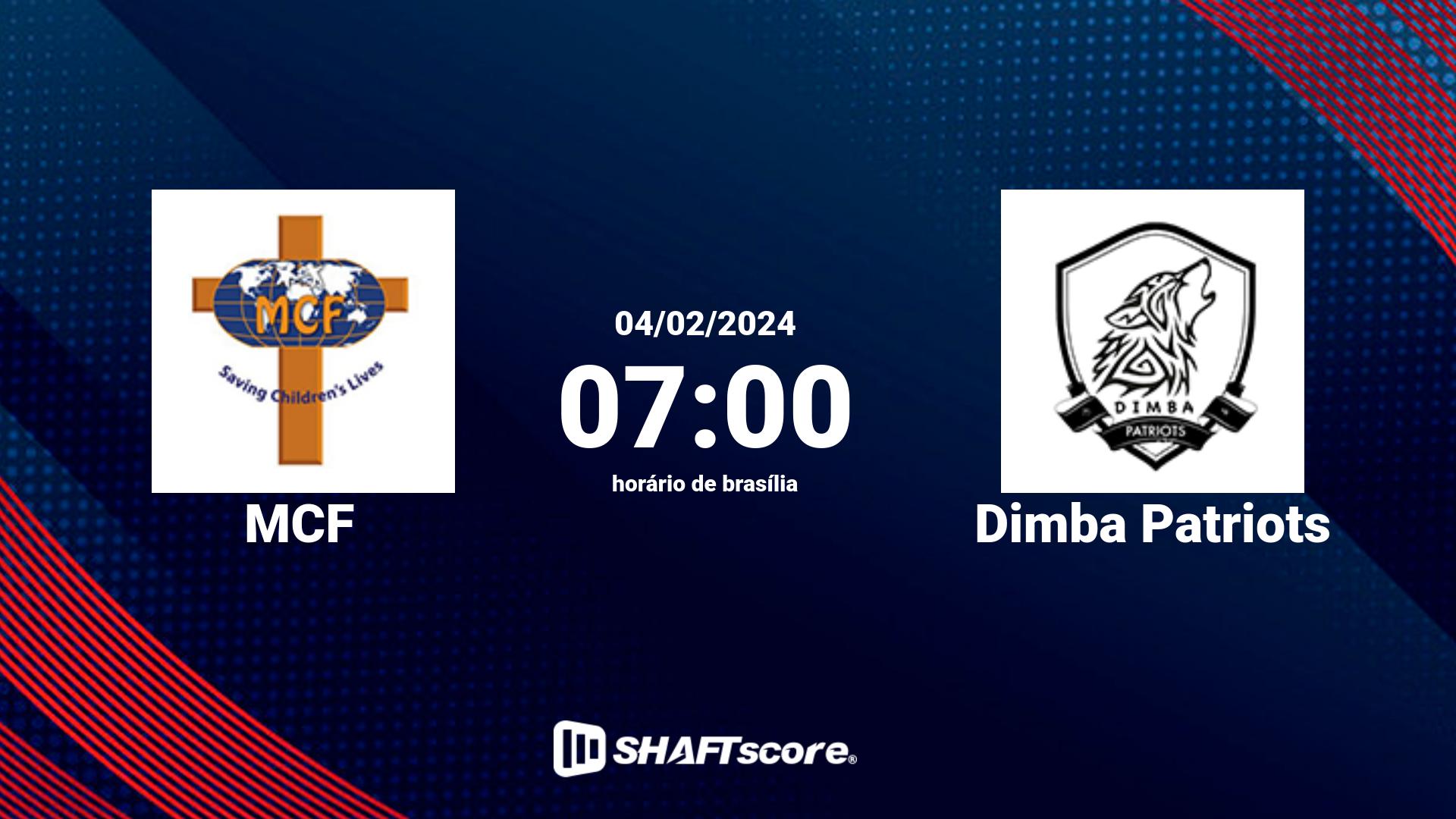 Estatísticas do jogo MCF vs Dimba Patriots 04.02 07:00