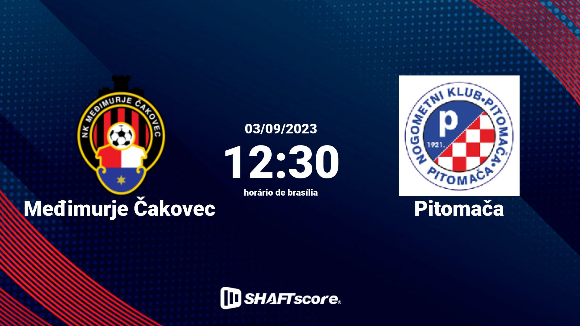 Estatísticas do jogo Međimurje Čakovec vs Pitomača 03.09 12:30