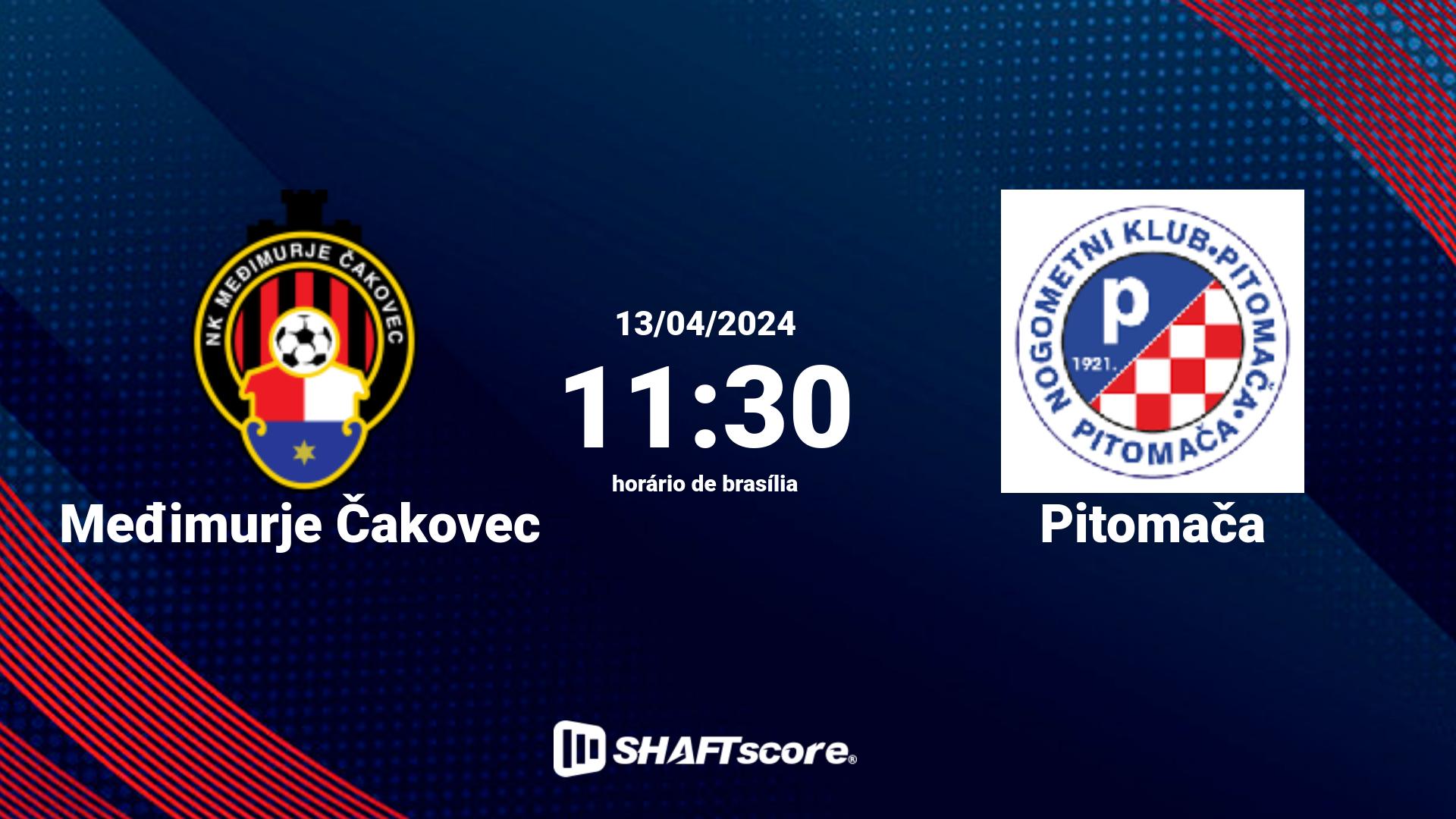 Estatísticas do jogo Međimurje Čakovec vs Pitomača 13.04 11:30