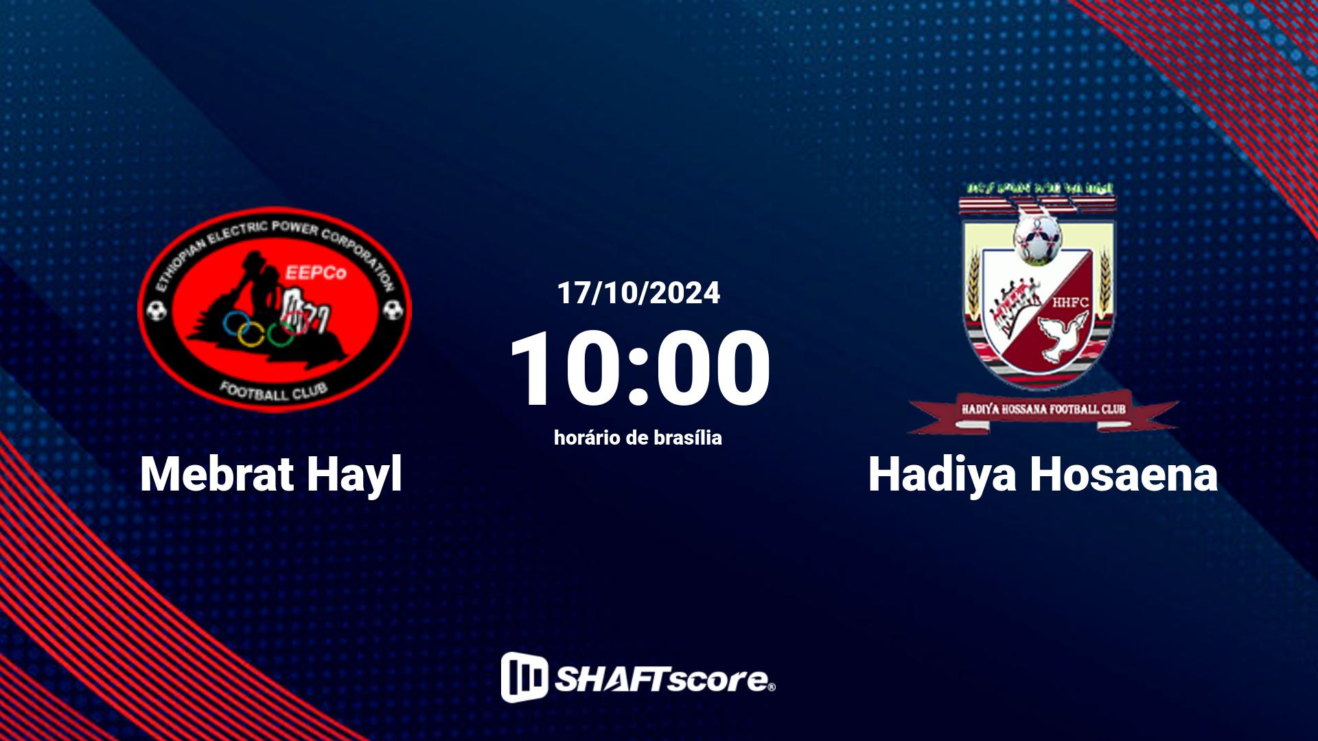 Estatísticas do jogo Mebrat Hayl vs Hadiya Hosaena 17.10 10:00