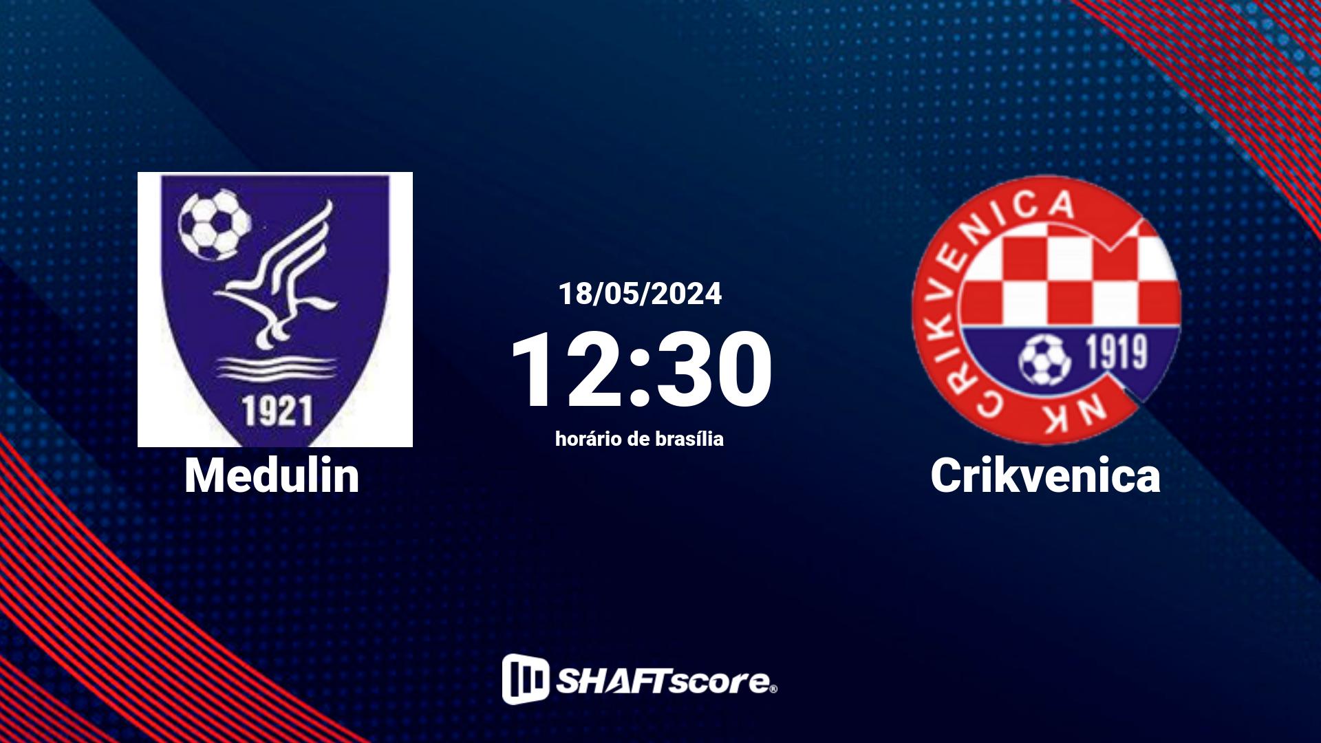 Estatísticas do jogo Medulin vs Crikvenica 18.05 12:30