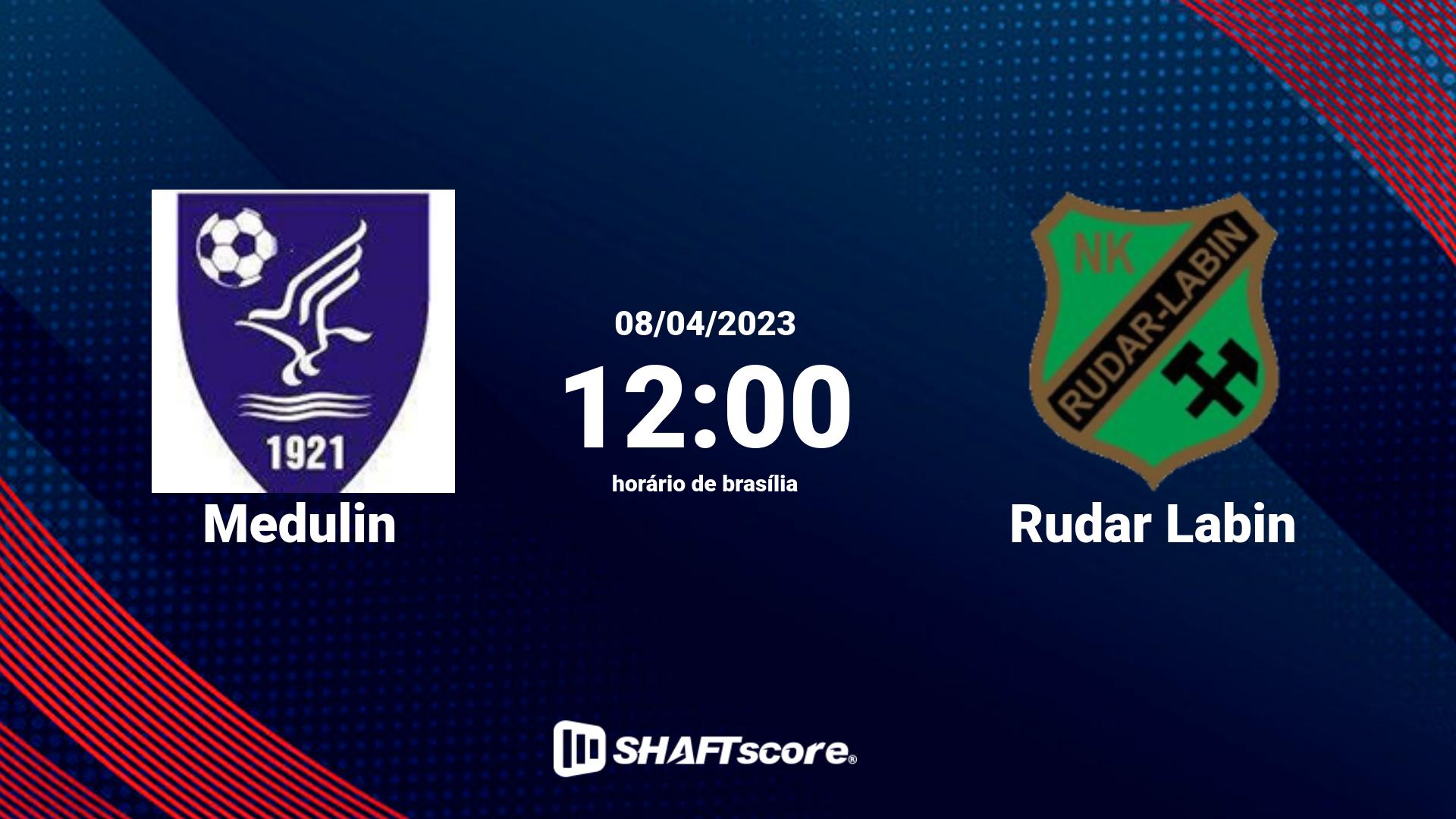 Estatísticas do jogo Medulin vs Rudar Labin 08.04 12:00