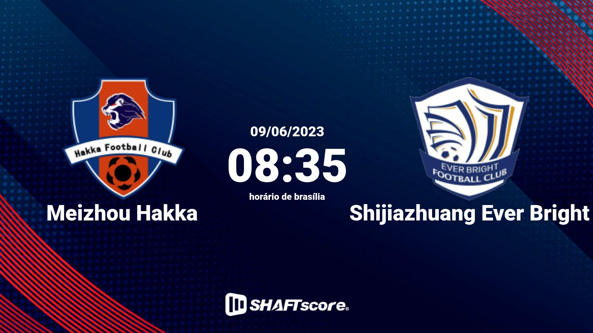 Estatísticas do jogo Meizhou Hakka vs Shijiazhuang Ever Bright 09.06 08:35