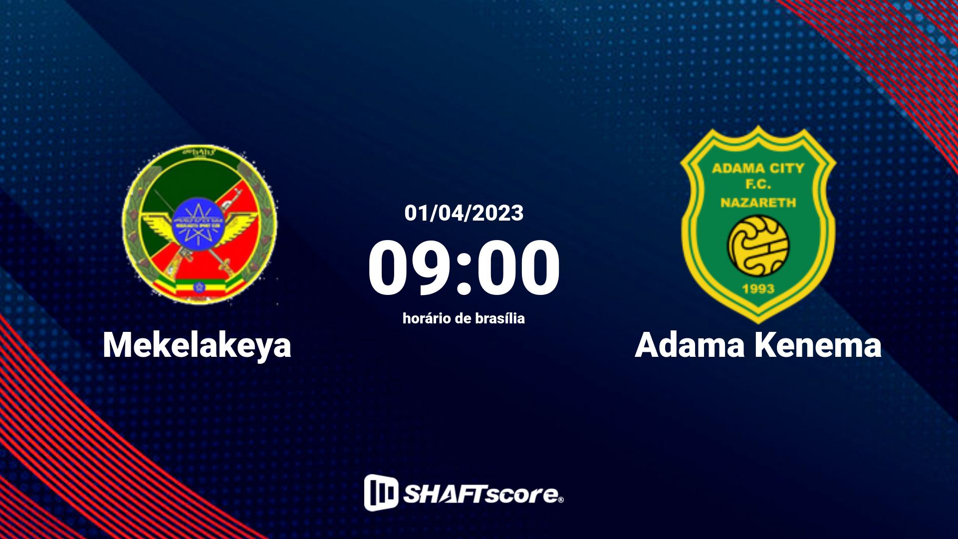 Estatísticas do jogo Mekelakeya vs Adama Kenema 01.04 09:00