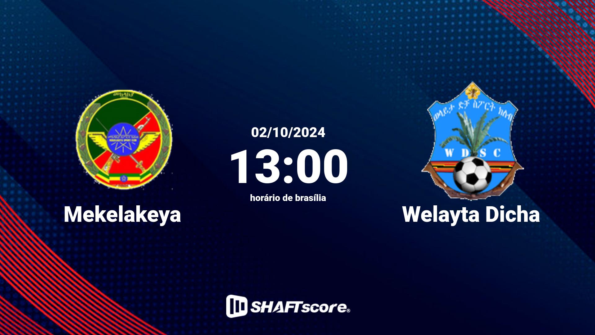 Estatísticas do jogo Mekelakeya vs Welayta Dicha 02.10 13:00