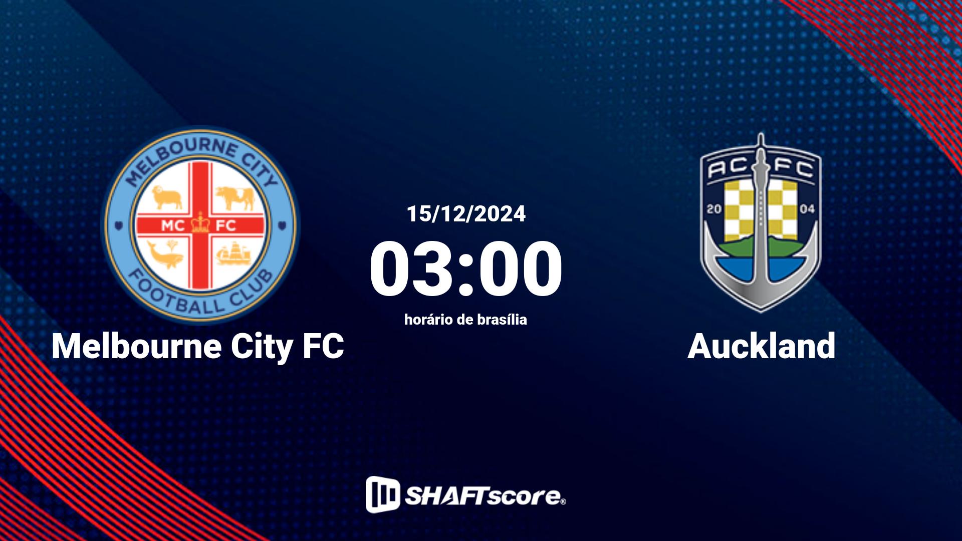 Estatísticas do jogo Melbourne City FC vs Auckland 15.12 03:00