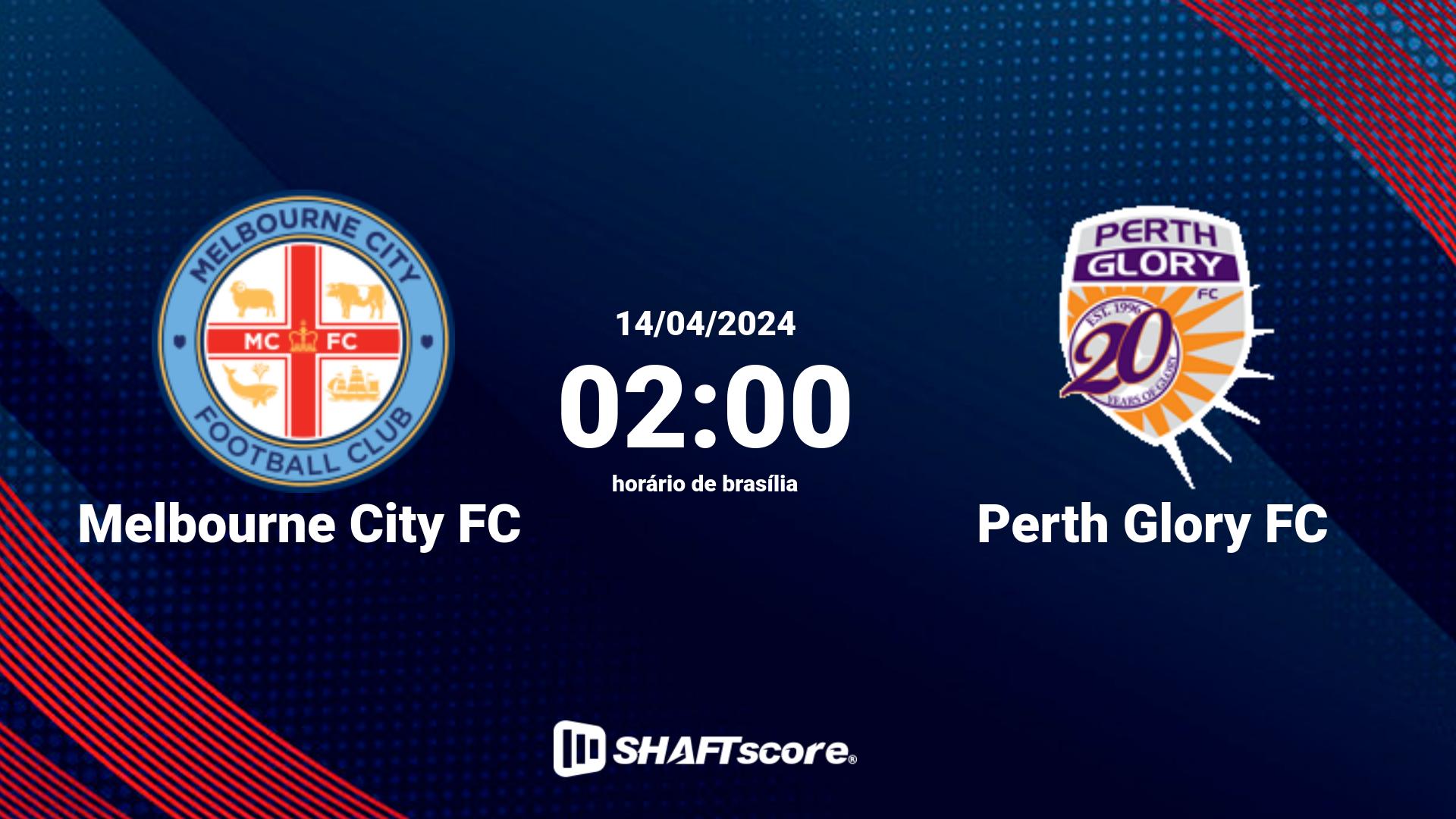 Estatísticas do jogo Melbourne City FC vs Perth Glory FC 14.04 02:00