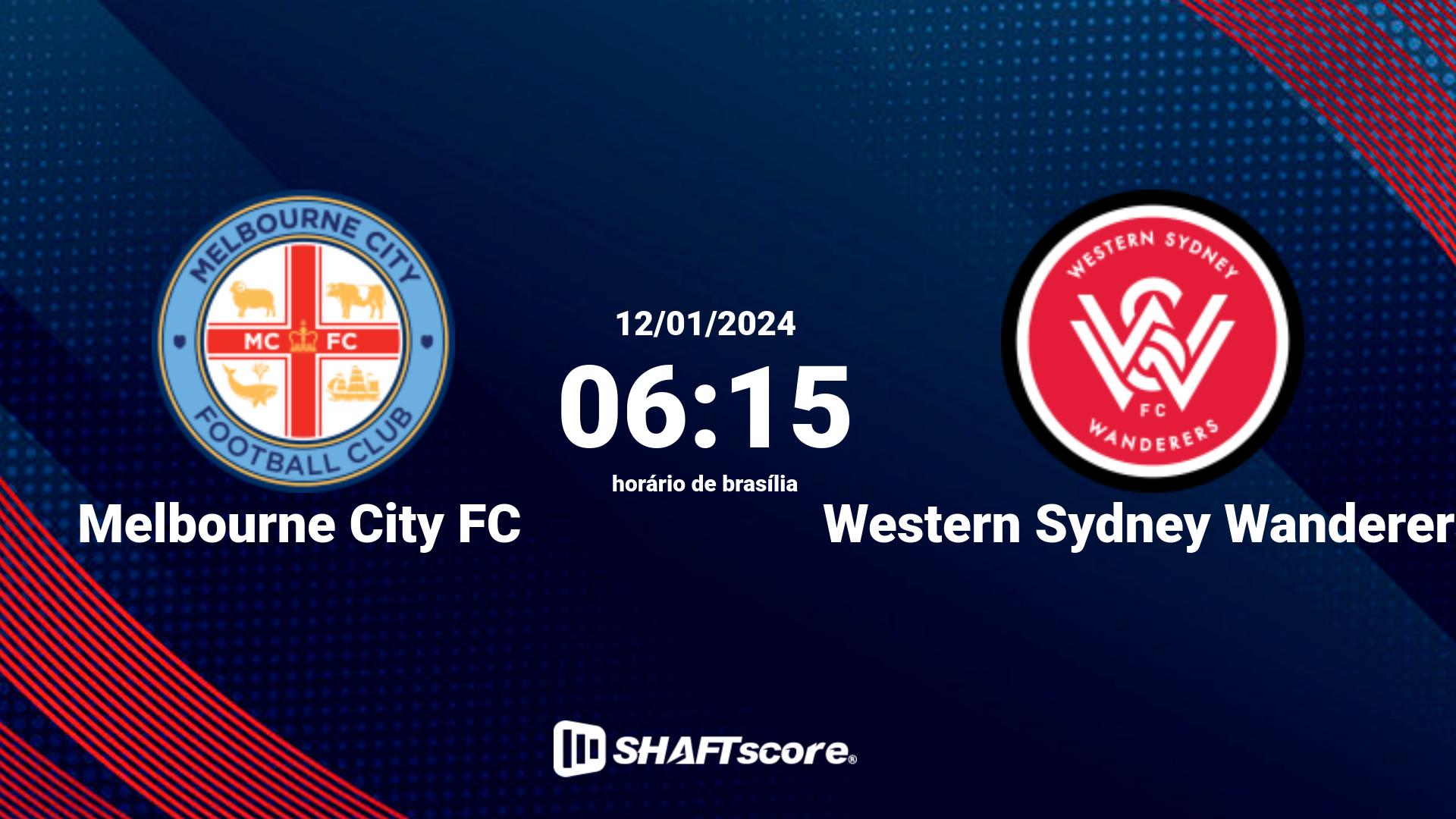 Estatísticas do jogo Melbourne City FC vs Western Sydney Wanderers 12.01 06:15