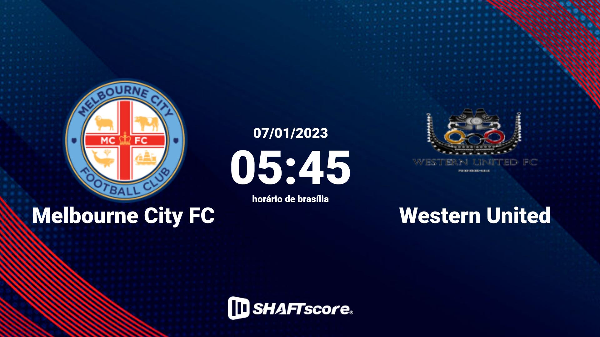 Estatísticas do jogo Melbourne City FC vs Western United 07.01 05:45