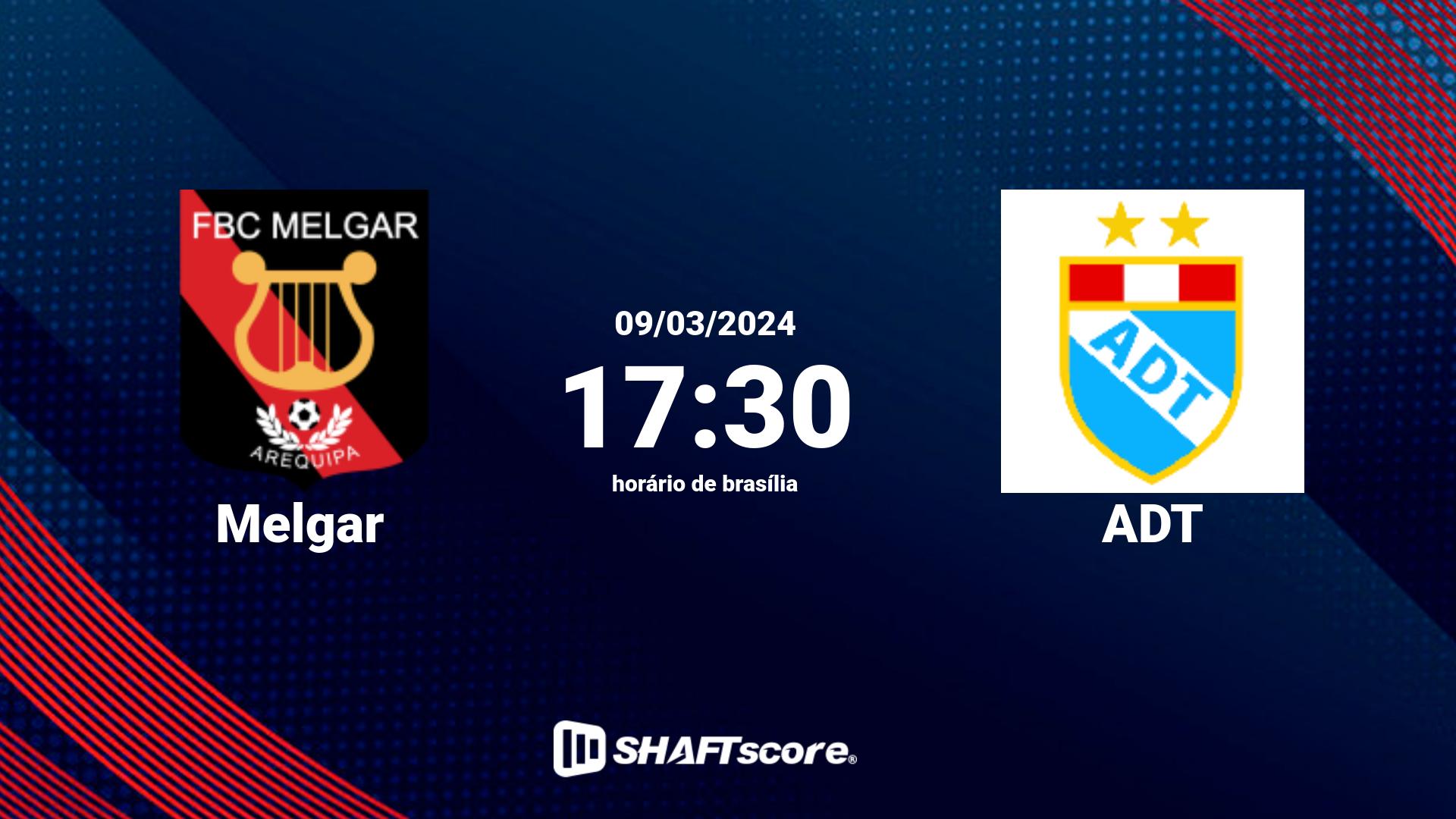 Estatísticas do jogo Melgar vs ADT 09.03 17:30