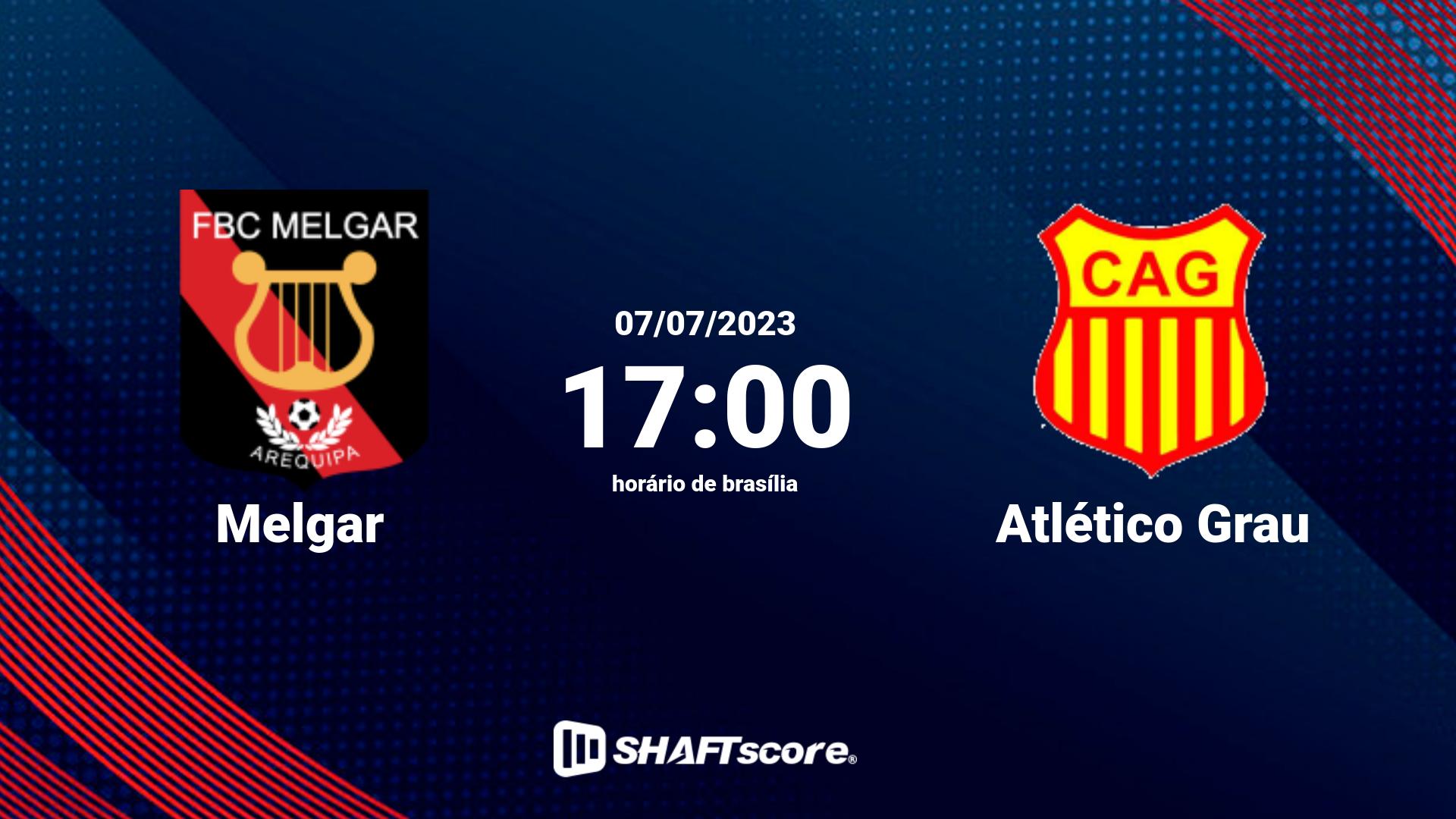 Estatísticas do jogo Melgar vs Atlético Grau 07.07 17:00