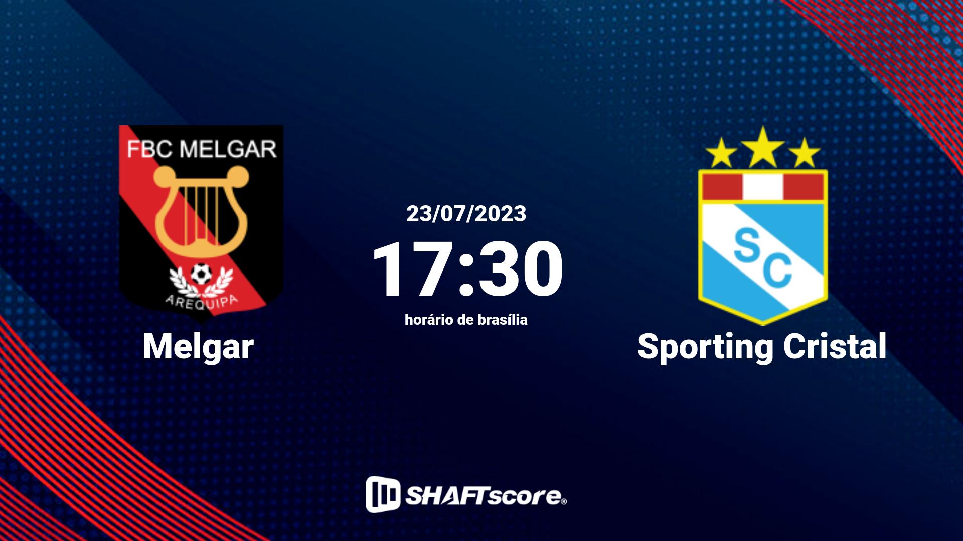 Estatísticas do jogo Melgar vs Sporting Cristal 23.07 17:30