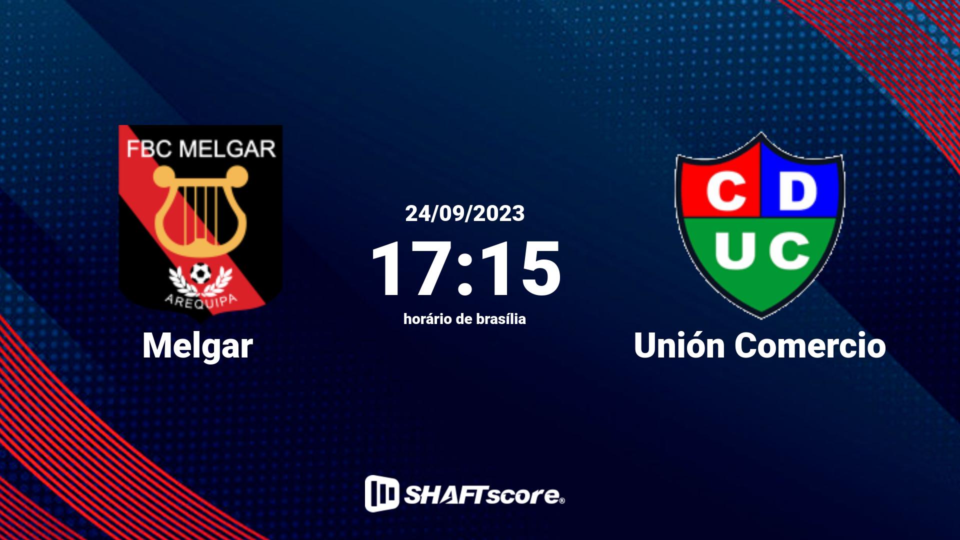 Estatísticas do jogo Melgar vs Unión Comercio 24.09 17:15