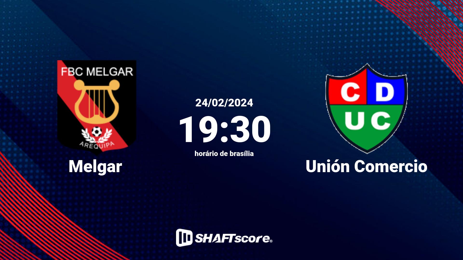 Estatísticas do jogo Melgar vs Unión Comercio 24.02 19:30