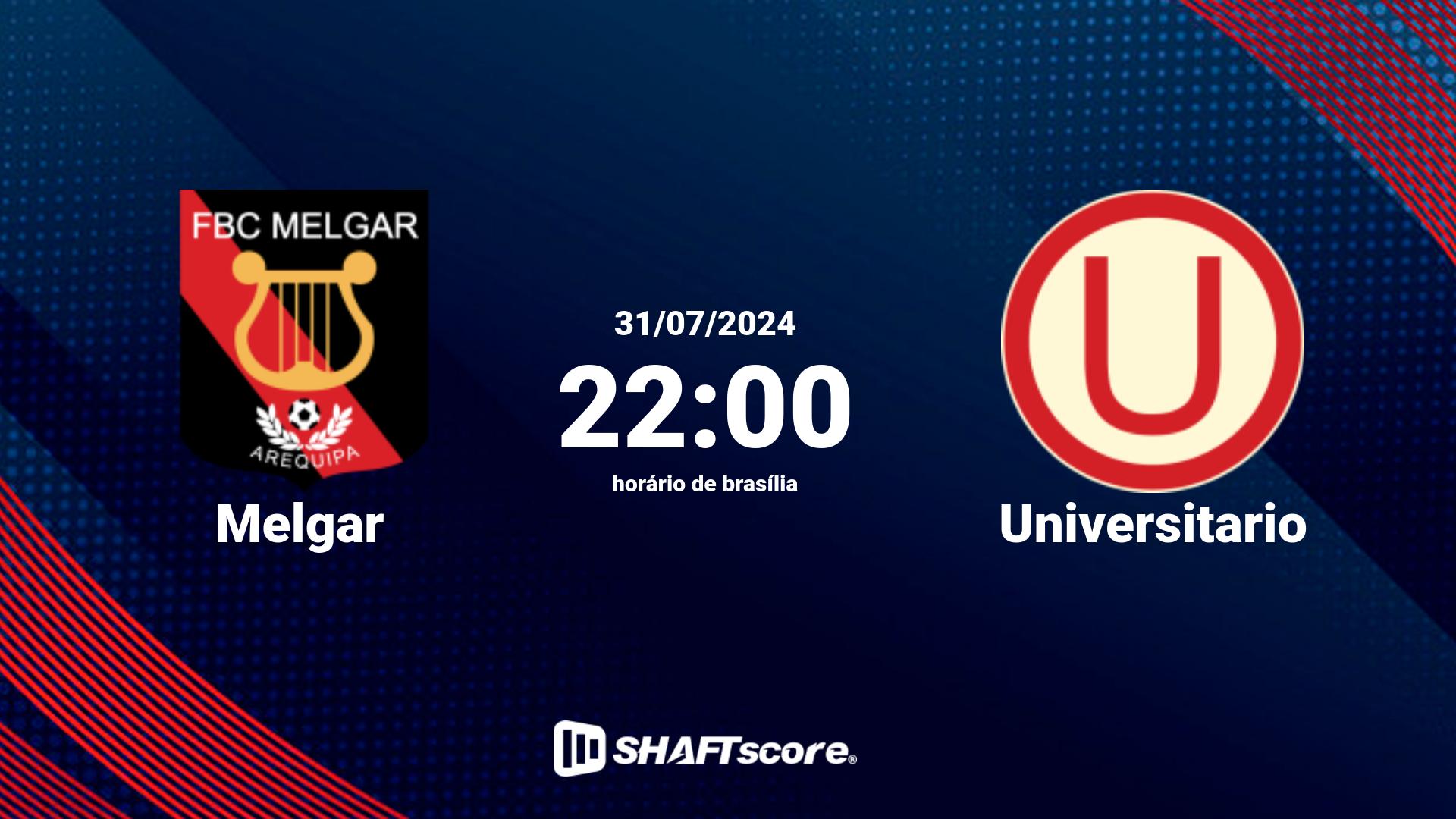 Estatísticas do jogo Melgar vs Universitario 31.07 22:00