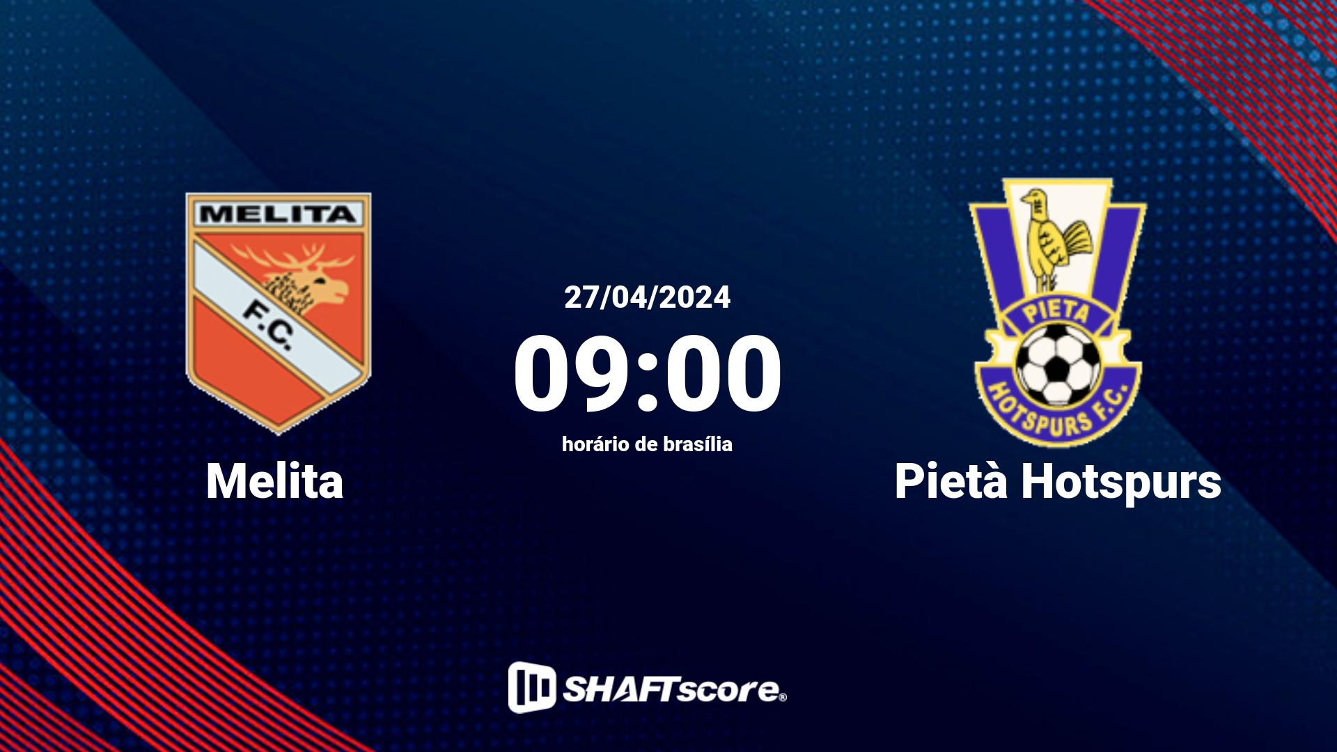 Estatísticas do jogo Melita vs Pietà Hotspurs 27.04 09:00