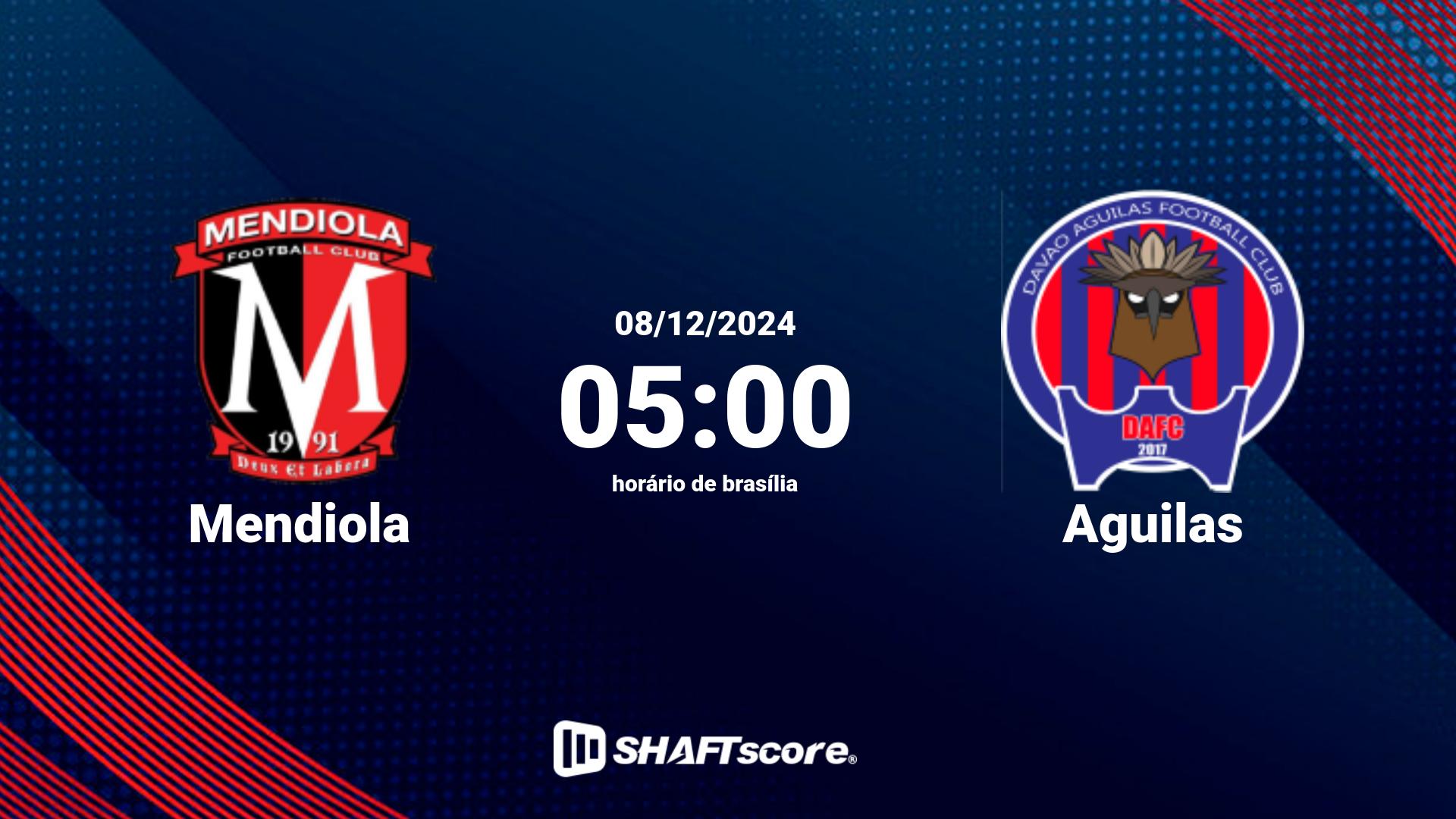 Estatísticas do jogo Mendiola vs Aguilas 08.12 05:00