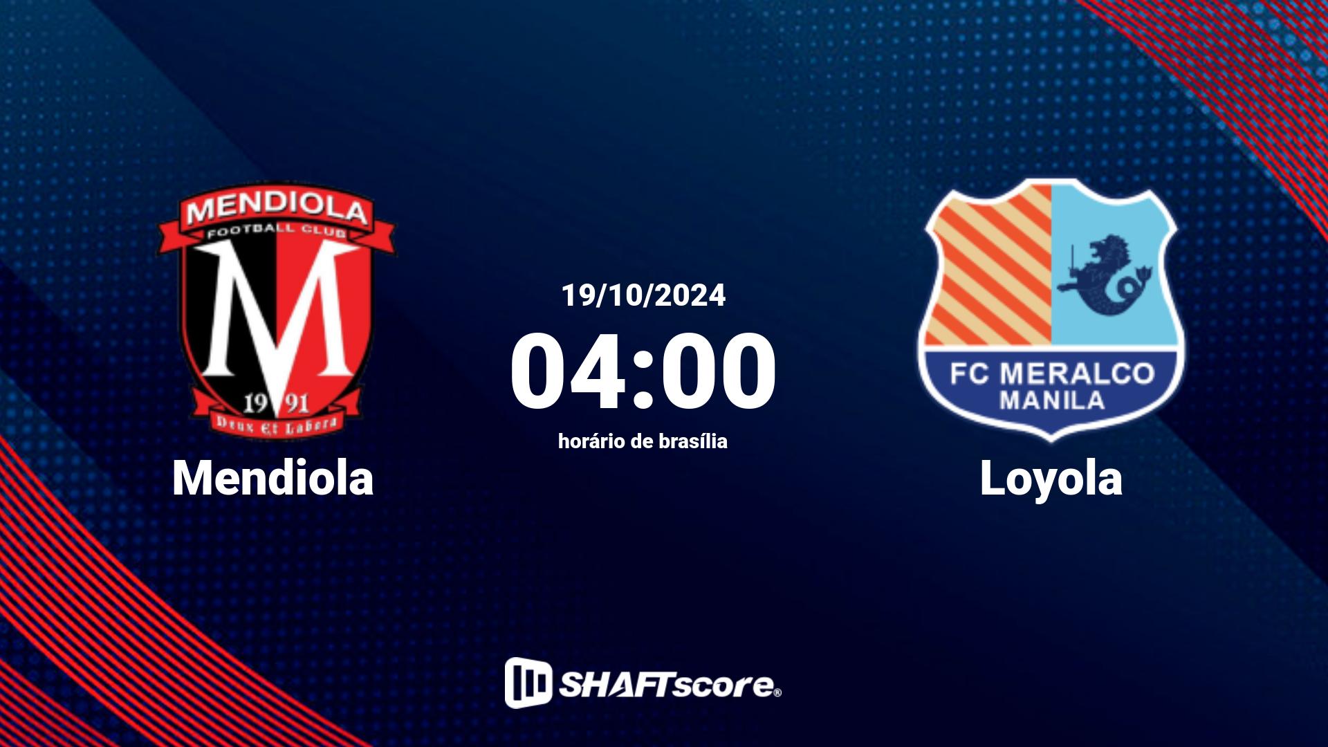 Estatísticas do jogo Mendiola vs Loyola 19.10 04:00