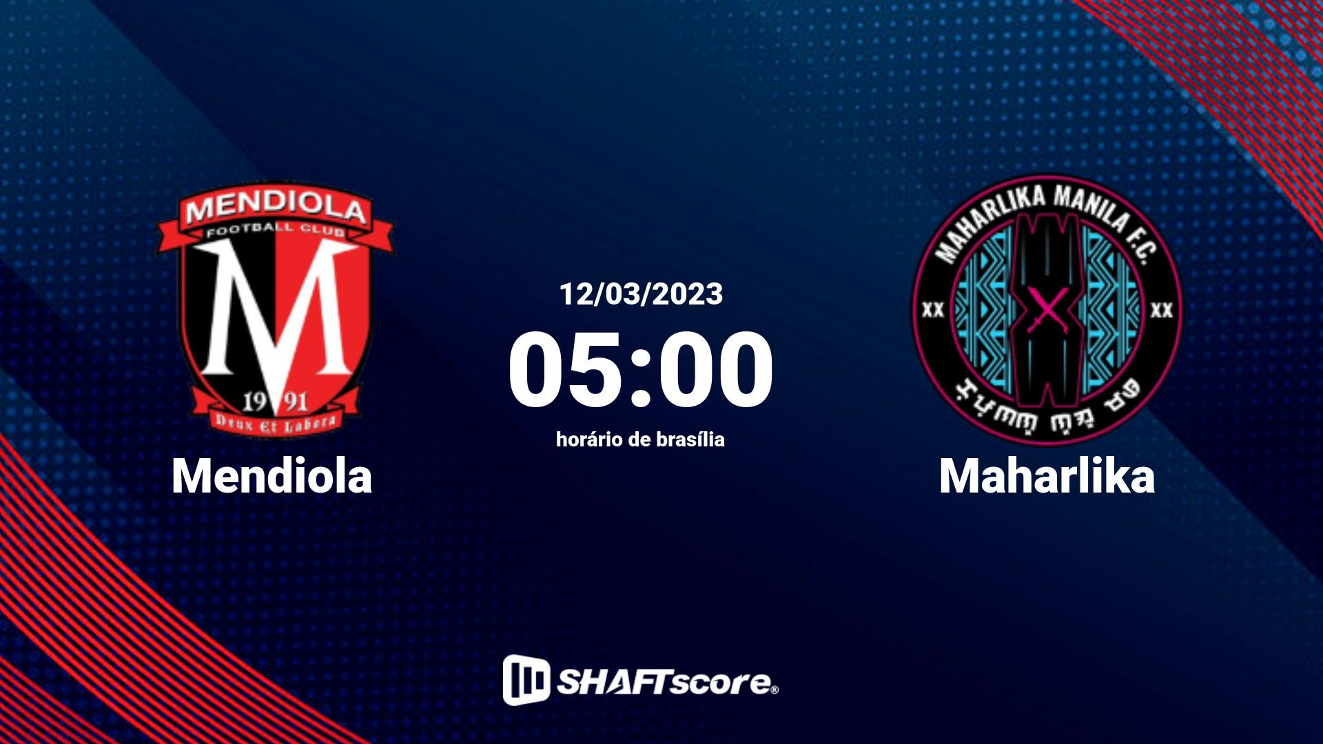 Estatísticas do jogo Mendiola vs Maharlika 12.03 05:00