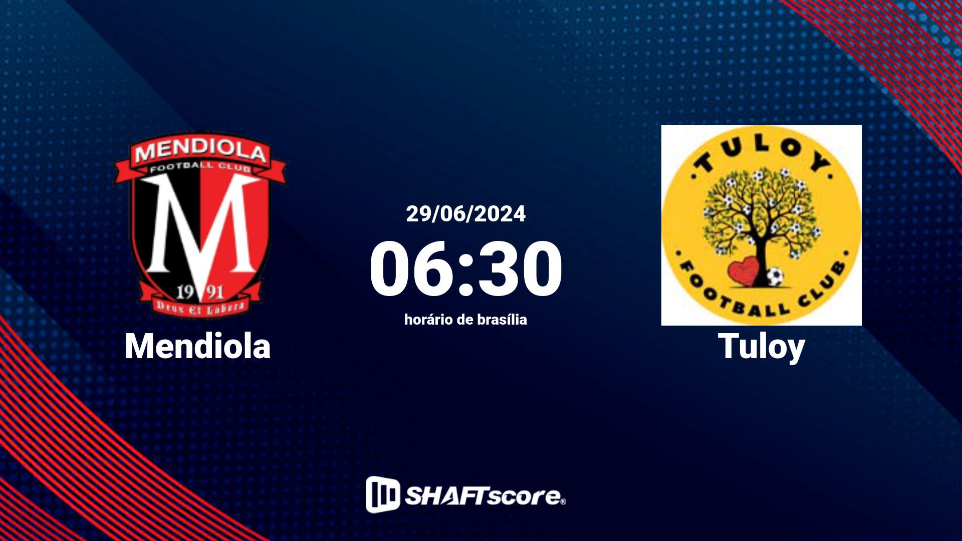 Estatísticas do jogo Mendiola vs Tuloy 29.06 06:30