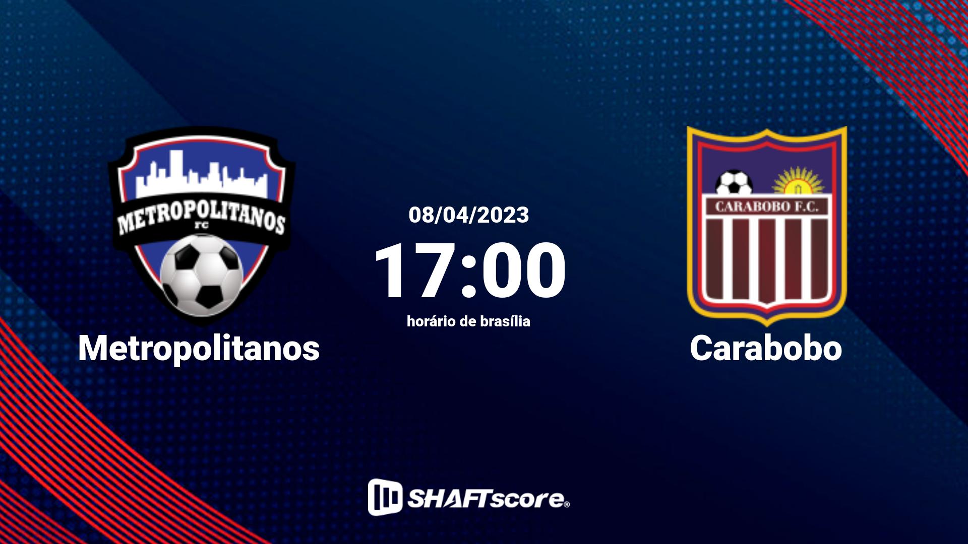 Estatísticas do jogo Metropolitanos vs Carabobo 08.04 17:00