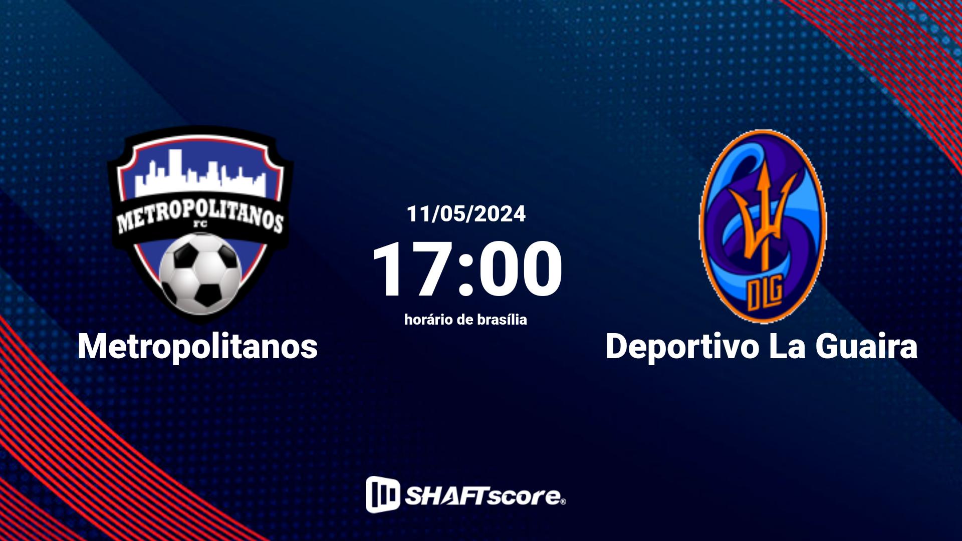 Estatísticas do jogo Metropolitanos vs Deportivo La Guaira 11.05 17:00