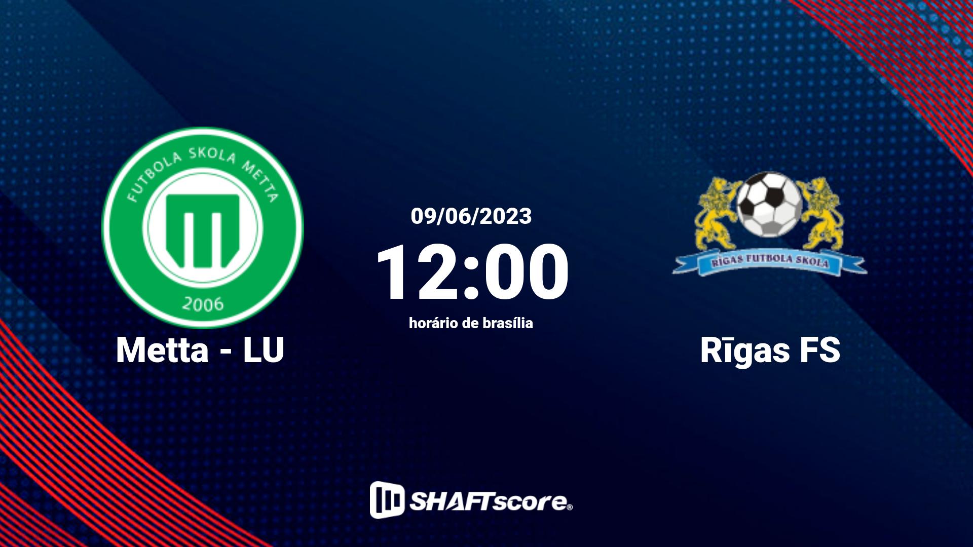 Estatísticas do jogo Metta - LU vs Rīgas FS 09.06 12:00