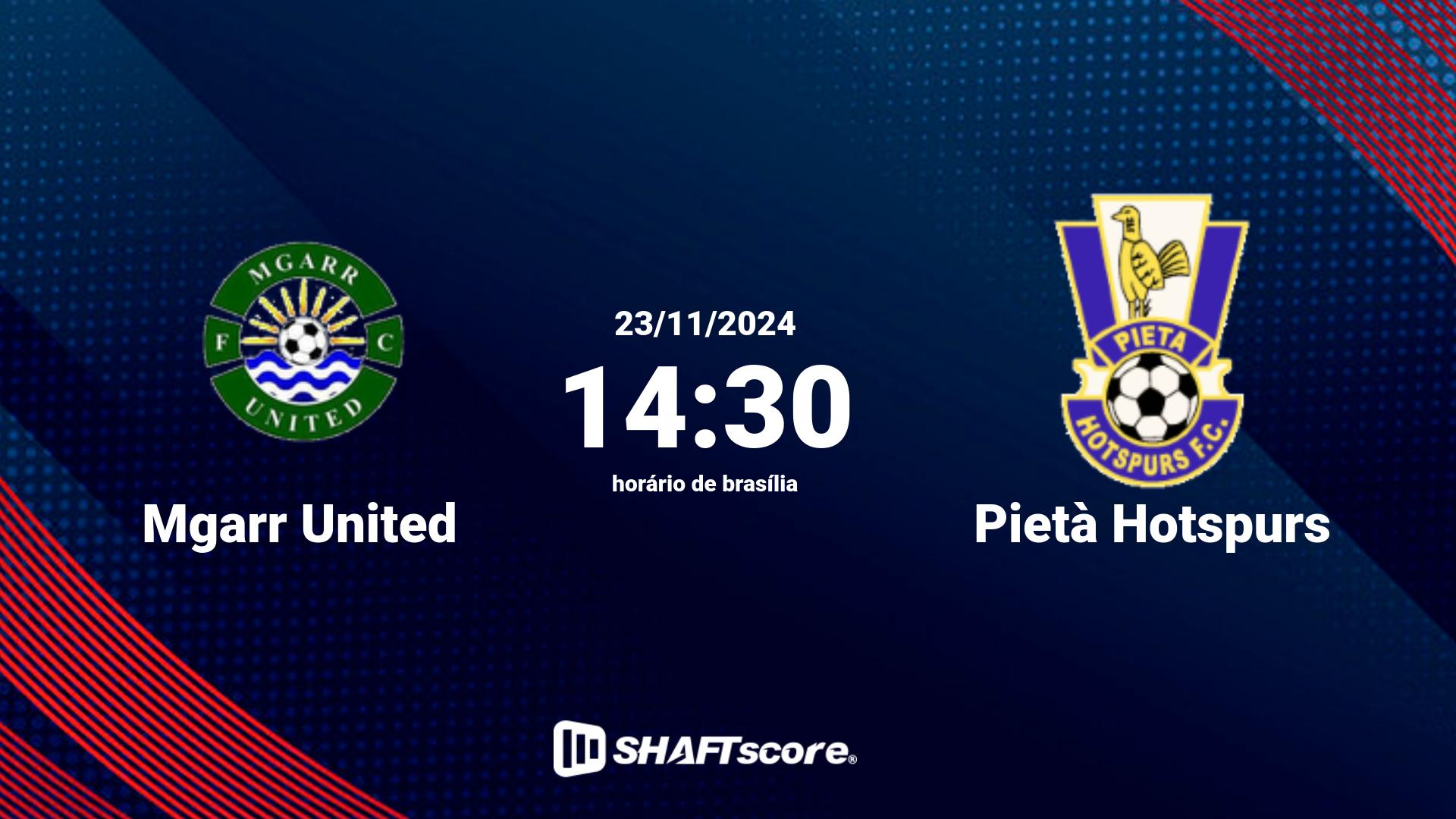 Estatísticas do jogo Mgarr United vs Pietà Hotspurs 23.11 14:30