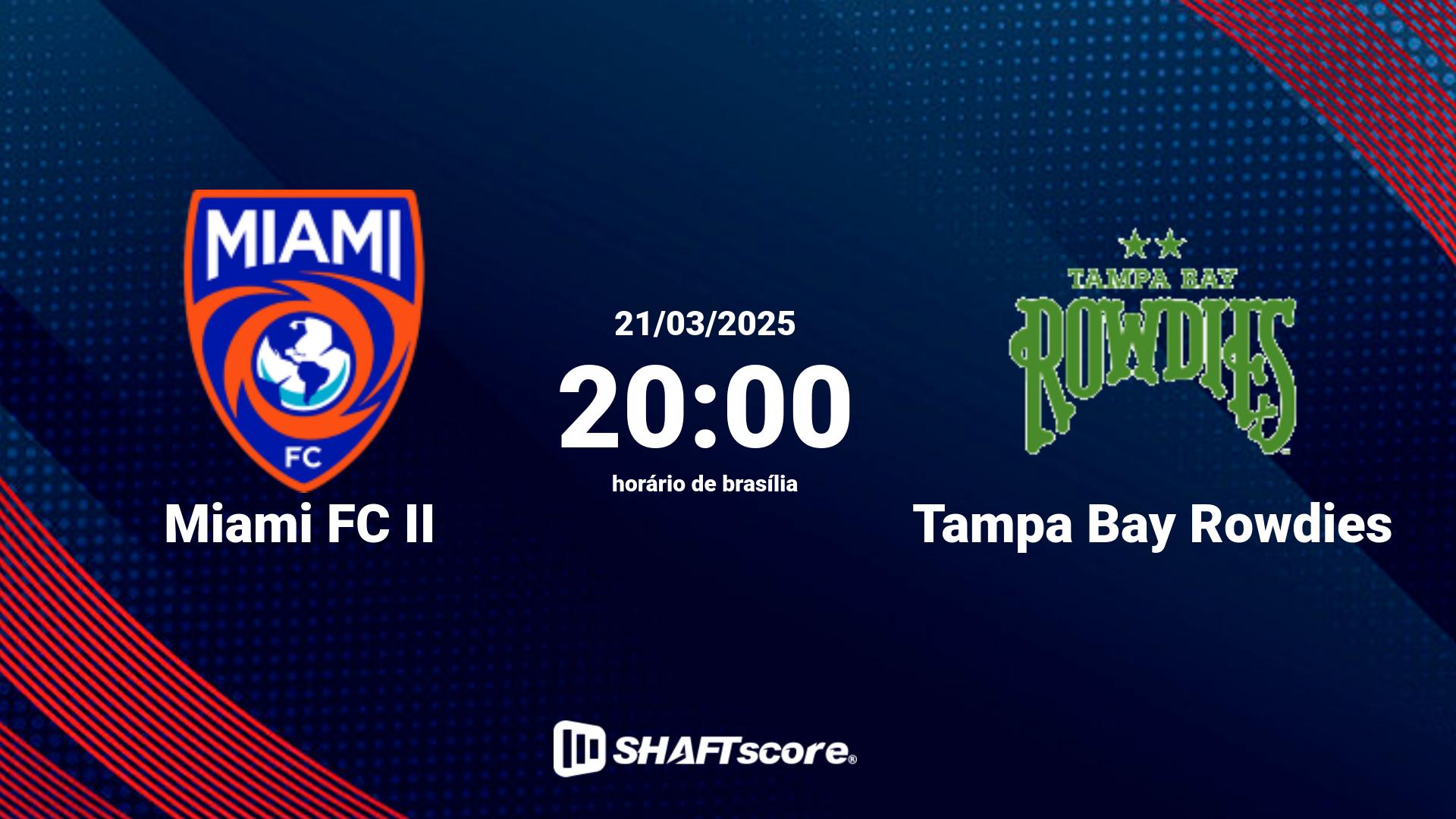 Estatísticas do jogo Miami FC II vs Tampa Bay Rowdies 21.03 20:00