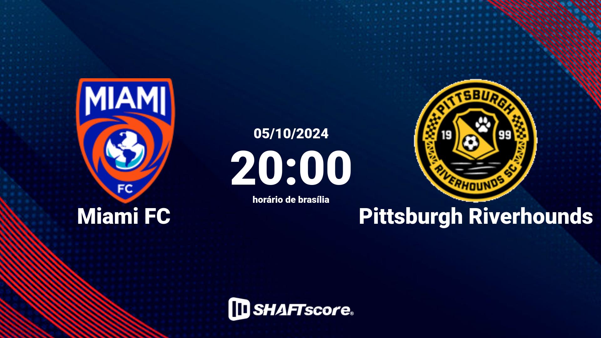 Estatísticas do jogo Miami FC vs Pittsburgh Riverhounds 05.10 20:00