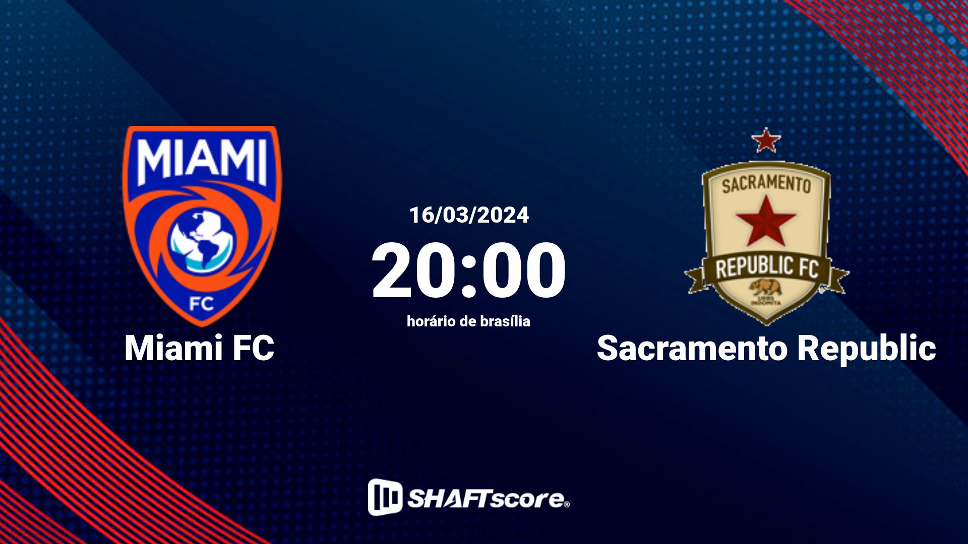 Estatísticas do jogo Miami FC vs Sacramento Republic 16.03 20:00