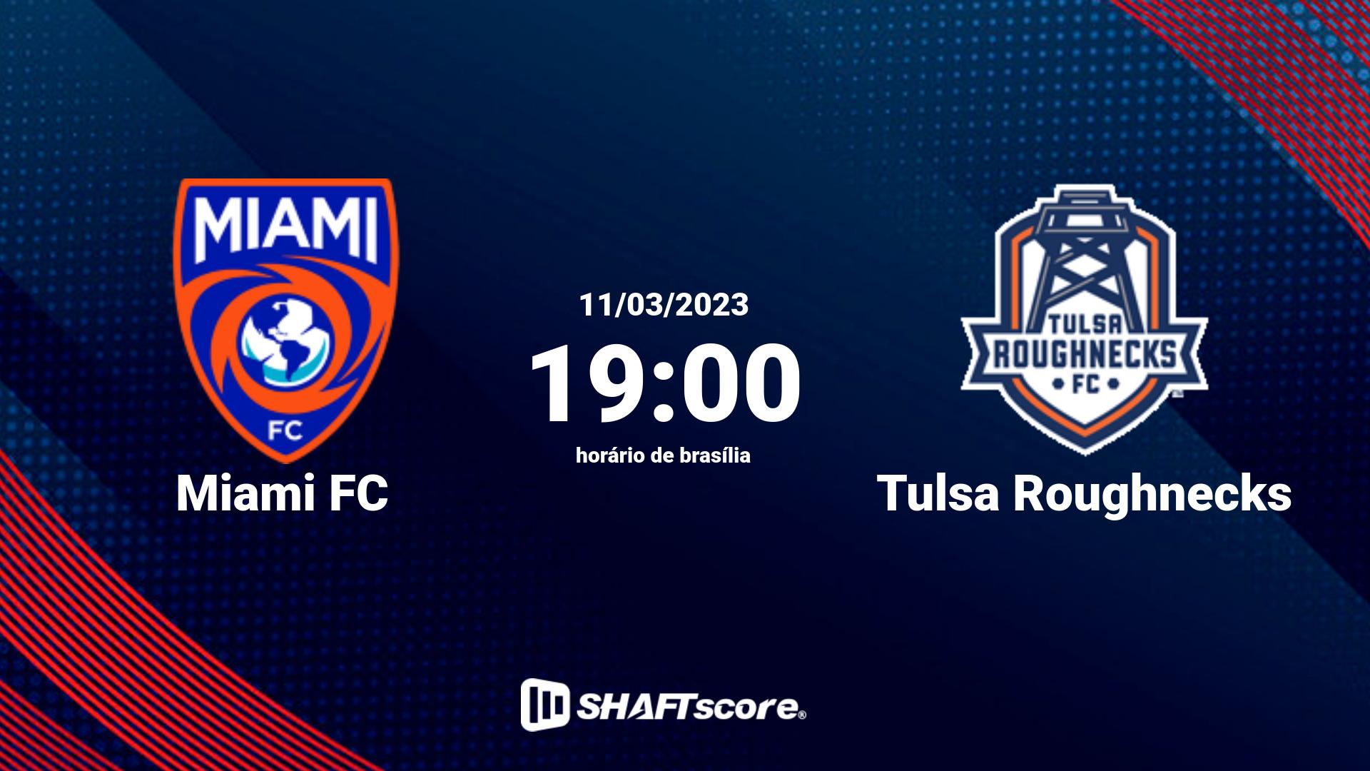 Estatísticas do jogo Miami FC vs Tulsa Roughnecks 11.03 19:00