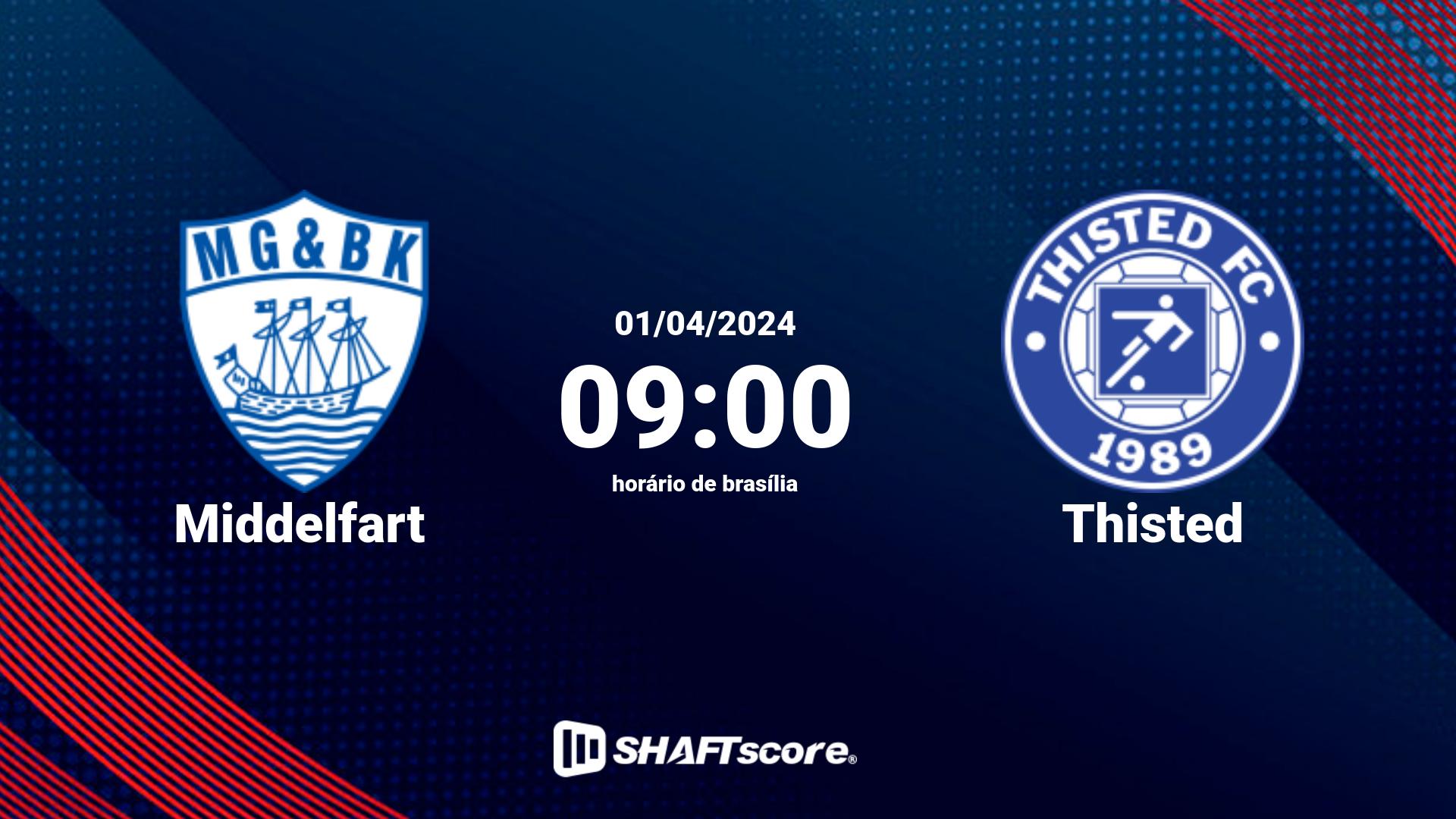 Estatísticas do jogo Middelfart vs Thisted 01.04 09:00