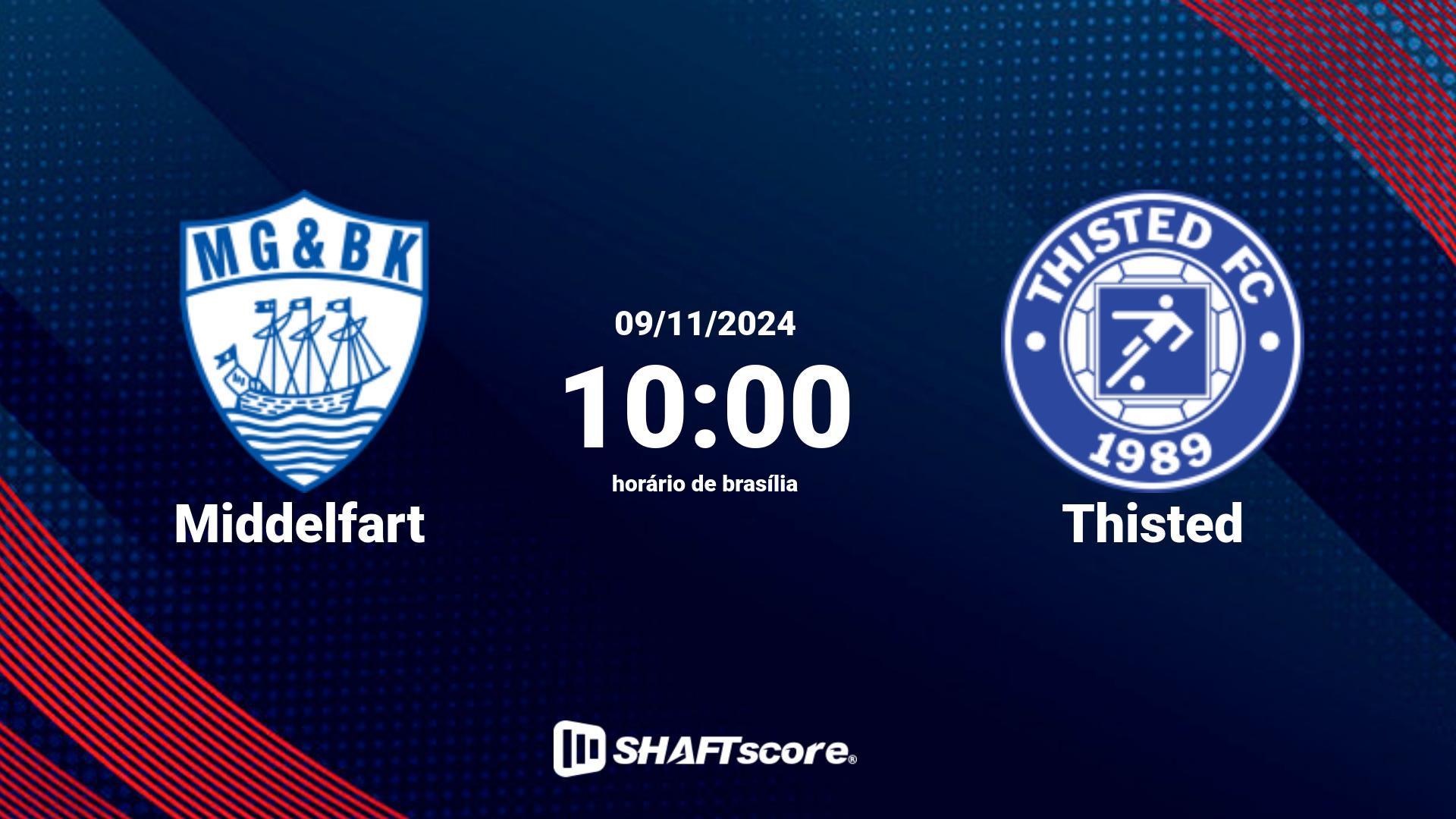 Estatísticas do jogo Middelfart vs Thisted 09.11 10:00