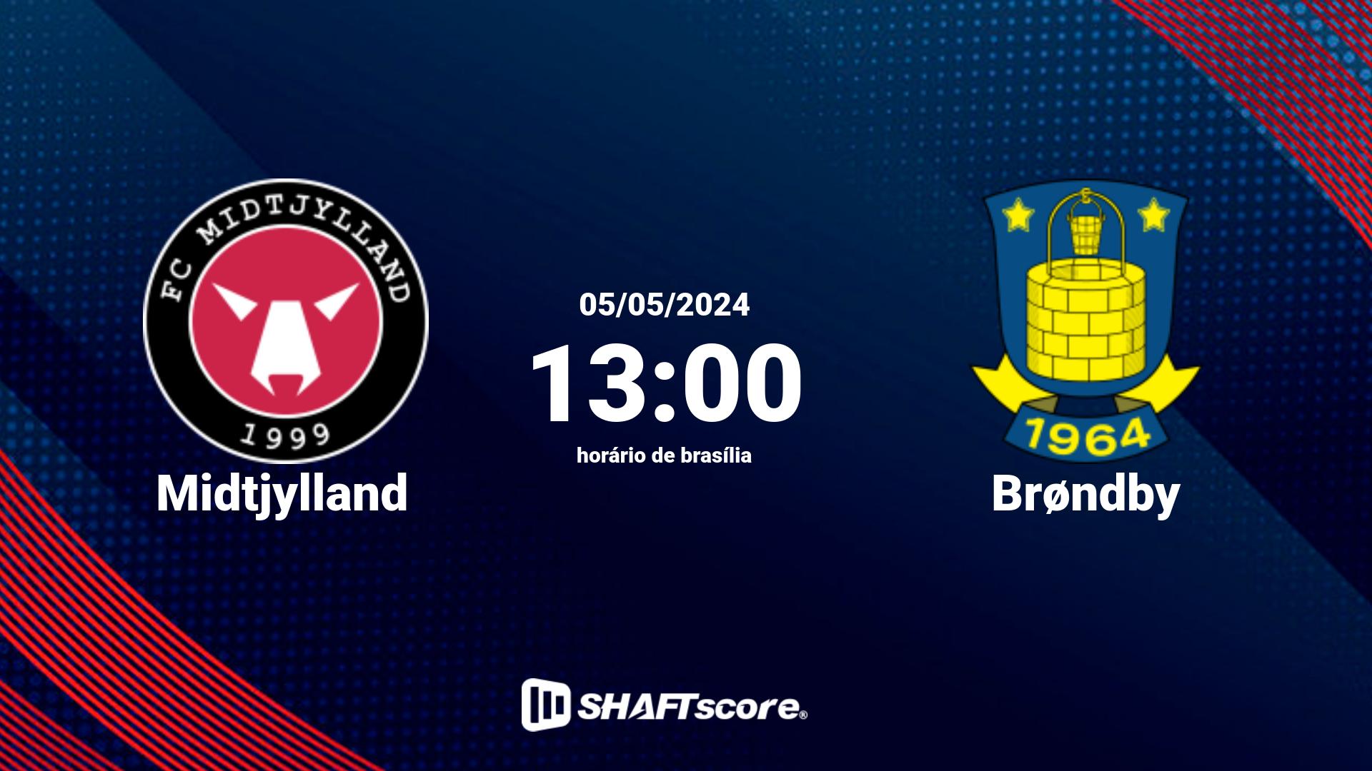 Estatísticas do jogo Midtjylland vs Brøndby 05.05 13:00