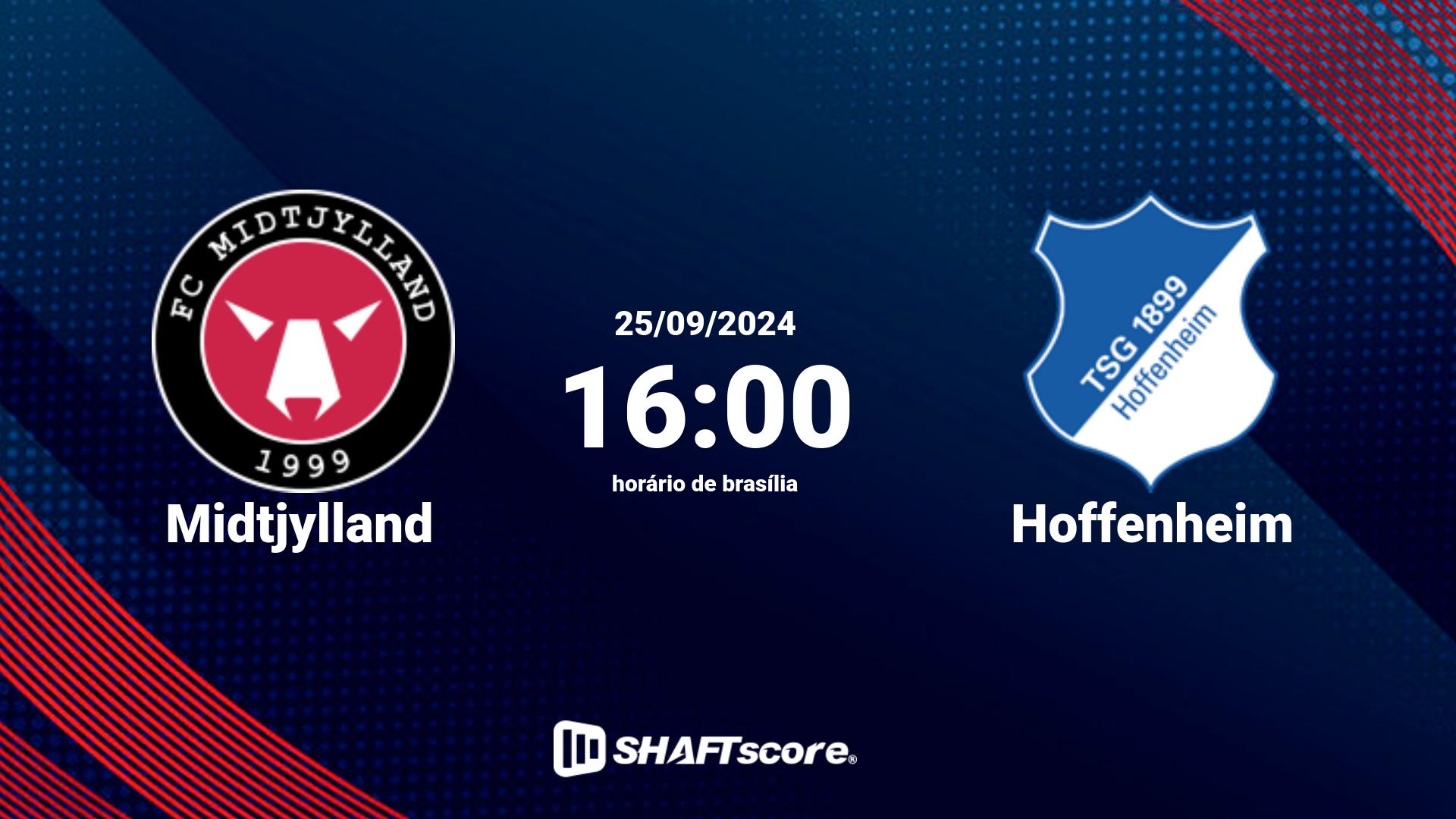 Estatísticas do jogo Midtjylland vs Hoffenheim 25.09 16:00