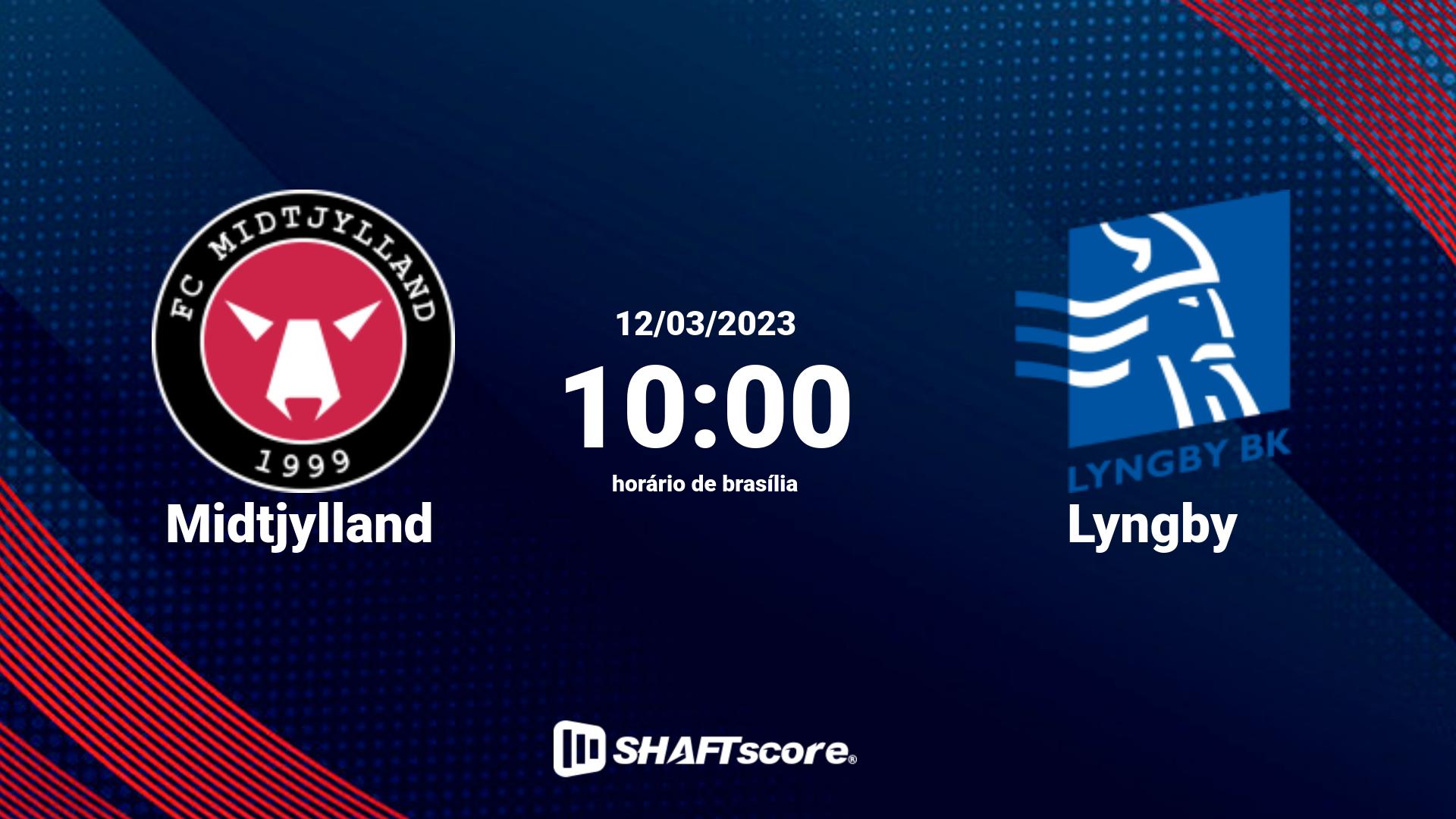 Estatísticas do jogo Midtjylland vs Lyngby 12.03 10:00