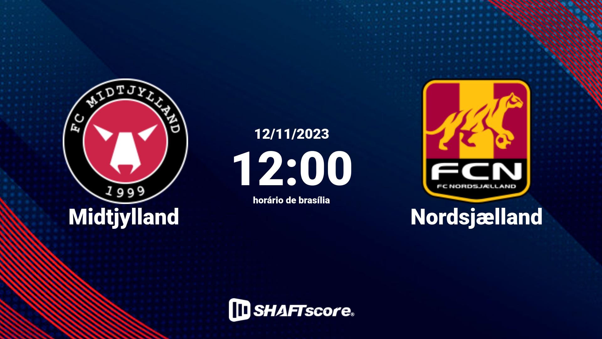 Estatísticas do jogo Midtjylland vs Nordsjælland 12.11 12:00