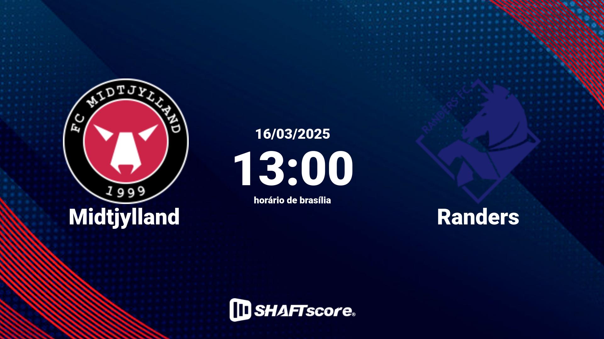 Estatísticas do jogo Midtjylland vs Randers 16.03 13:00